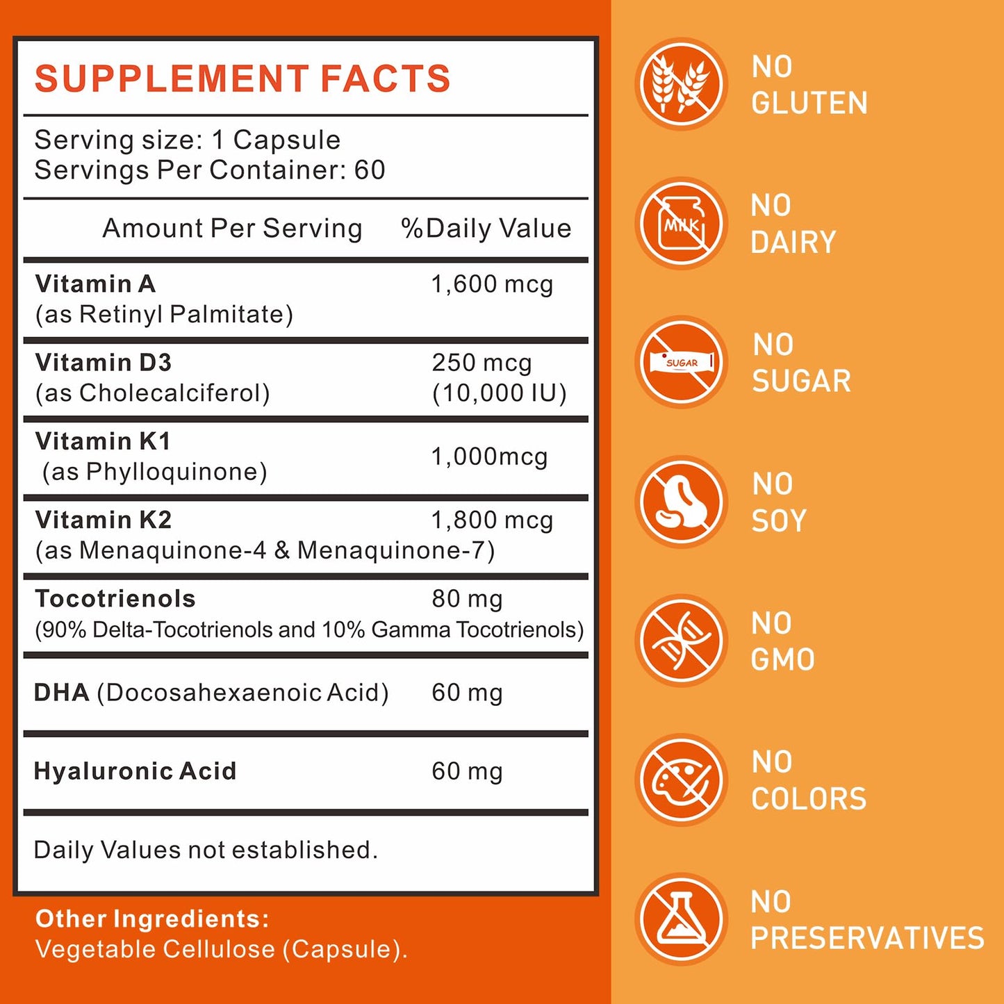 Uarcool ADK Vitamin Supplement Capsules 60 Count