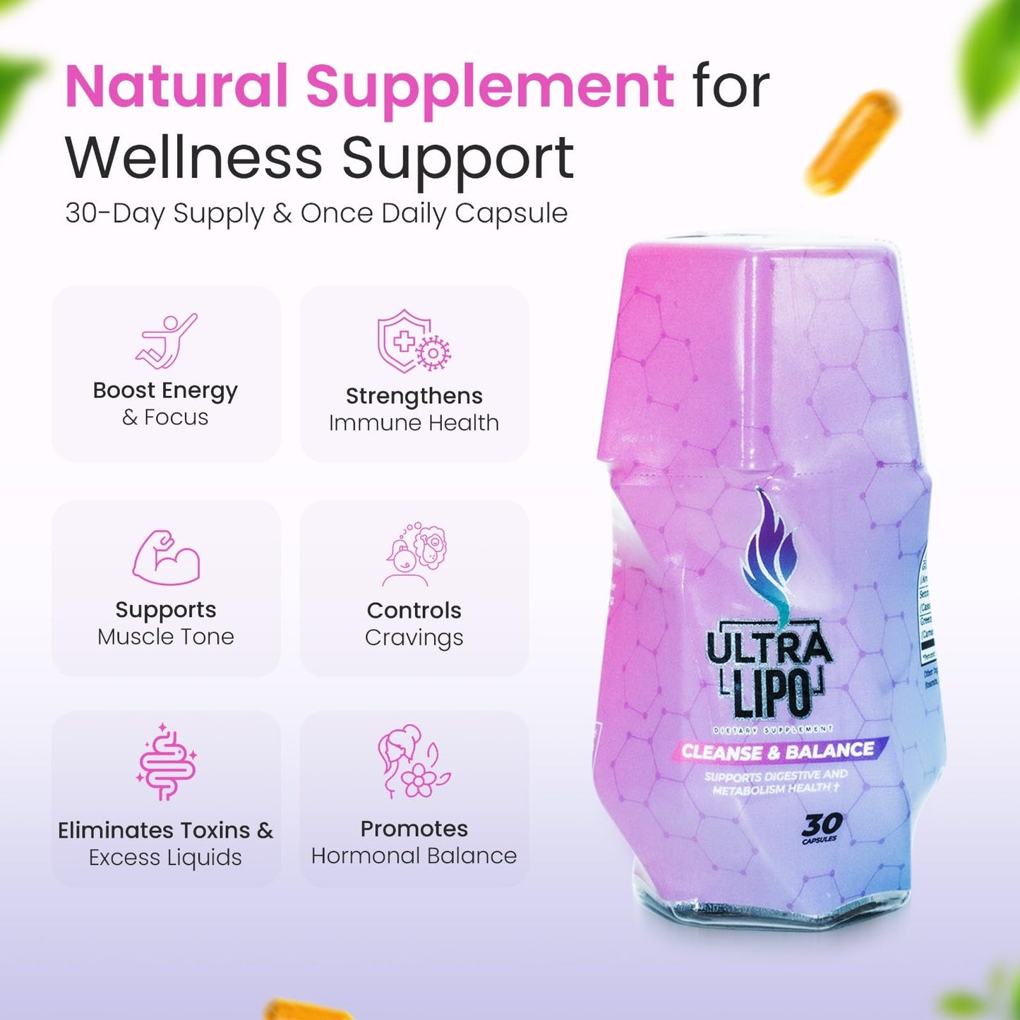 Ultralipo Natural Fat Burner & Appetite Suppressant Capsule 30 Count