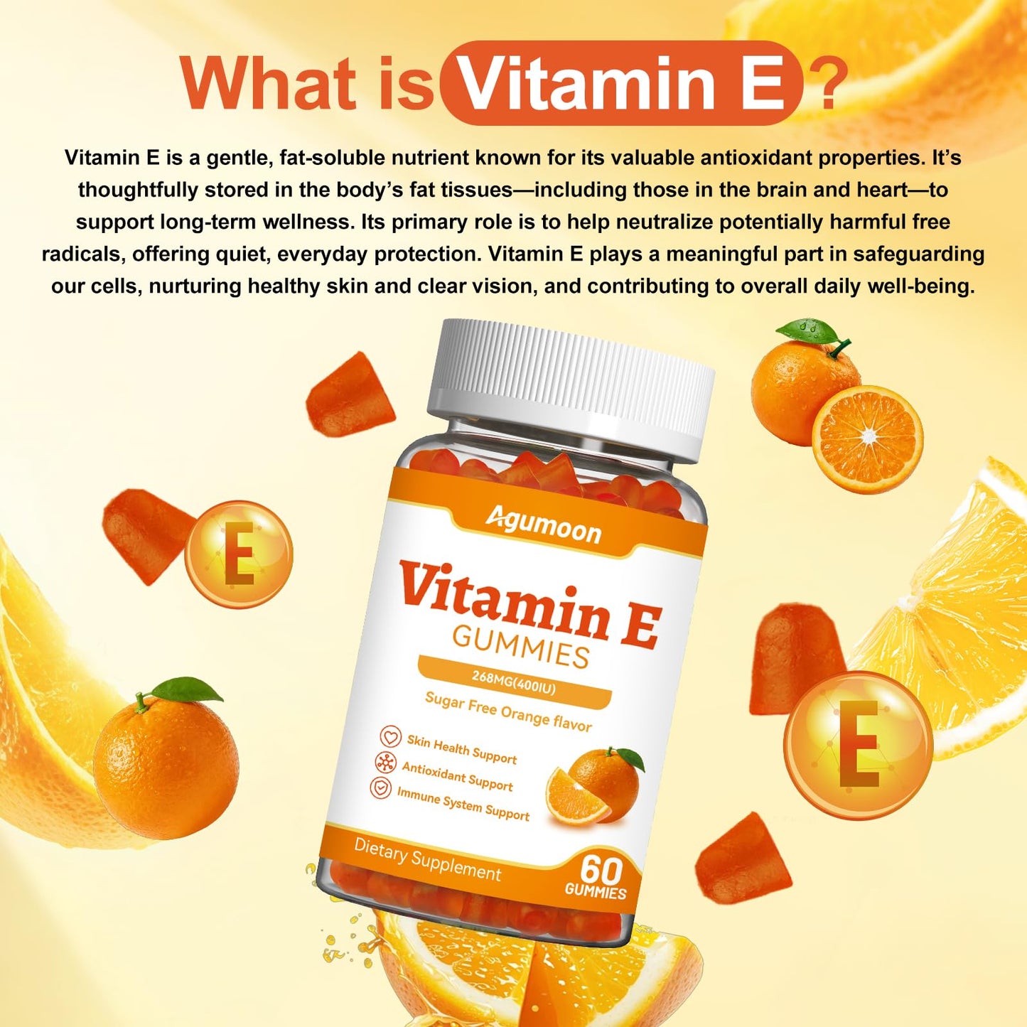 Agumoon Vitamin E Gummies 400 IU, 60 Count