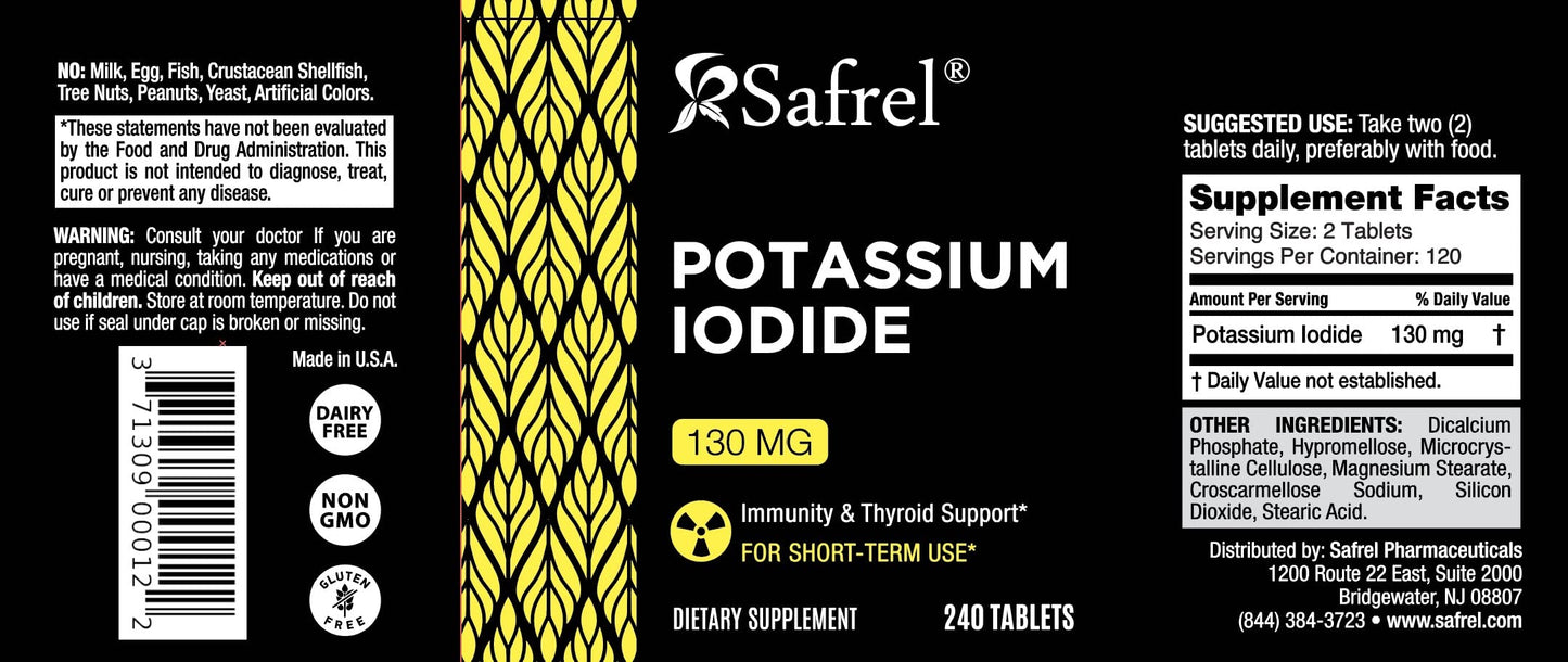 Safrel Potassium Iodide 130 mg Tablet, 240 Tablets