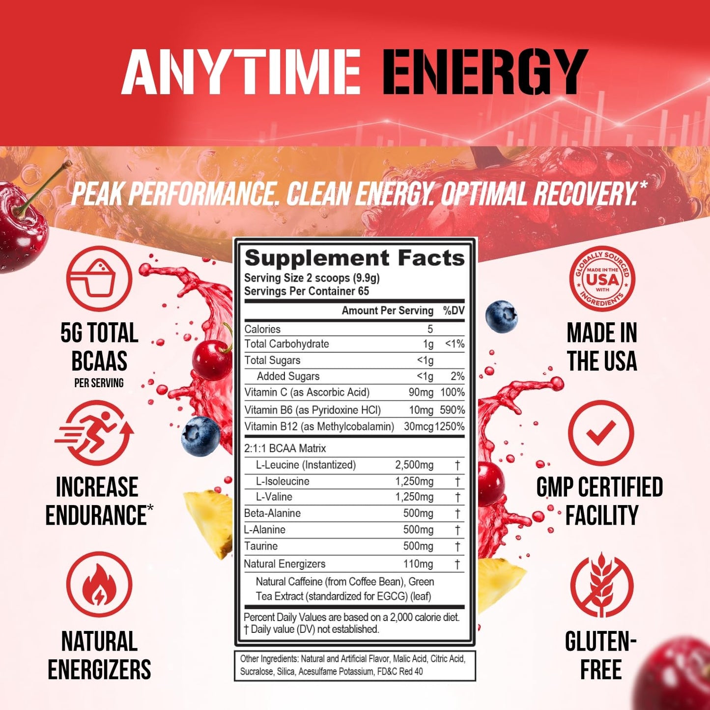 Evlution EVL BCAAs Amino Acids Powder, 65 Servings