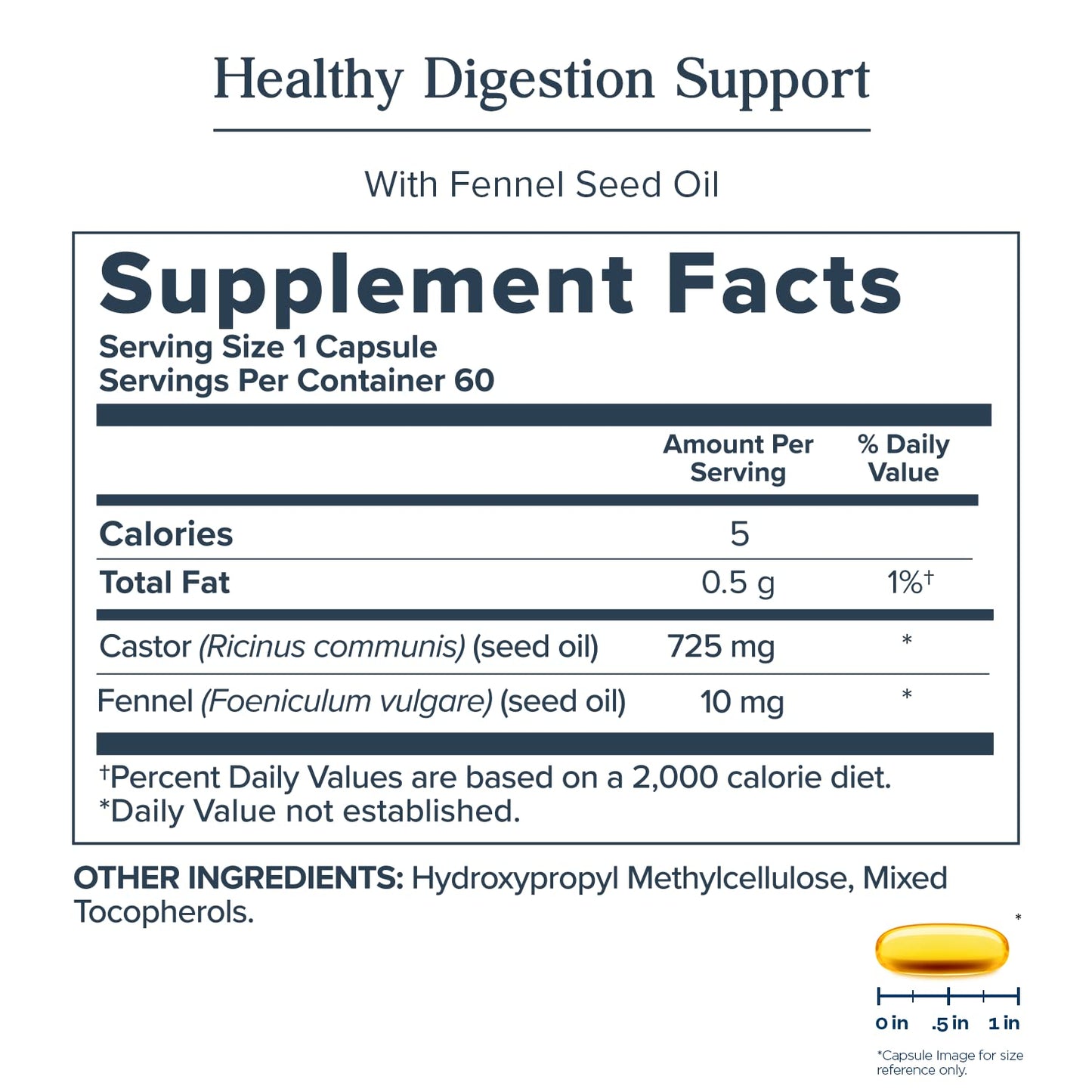 HERITAGE STORE Castor Oil Supplement 725 mg Capsules, 60 Count