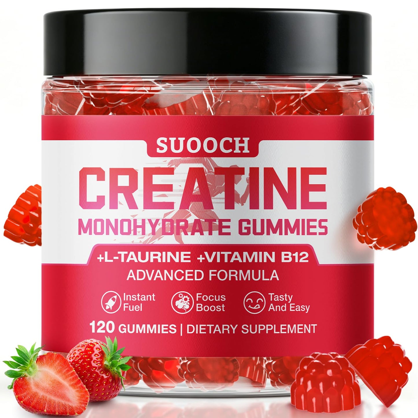 SUOOCH Creatine Gummies for Women, Gummy, 120 Count