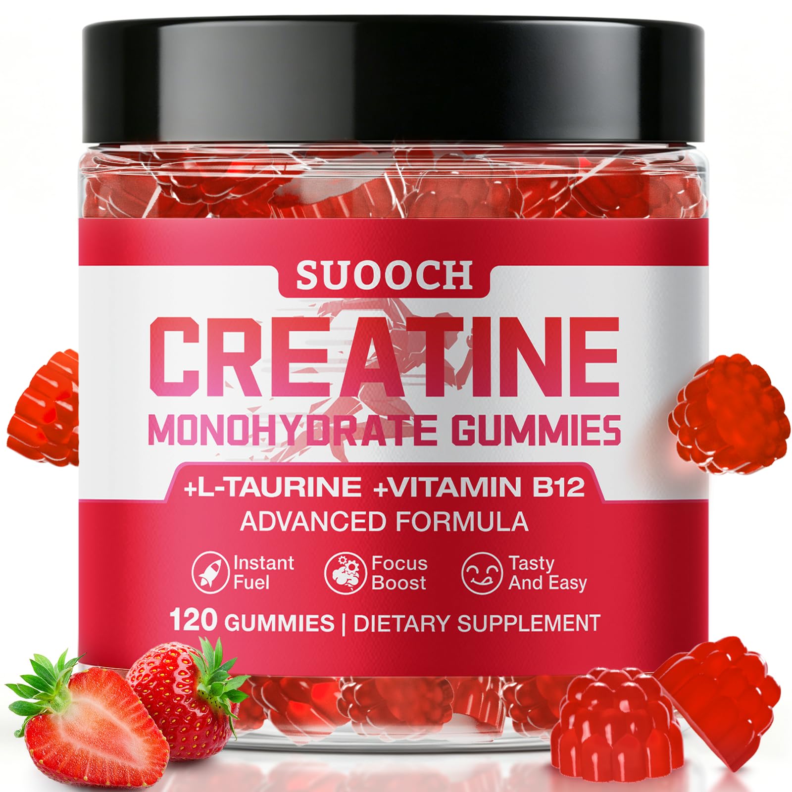 SUOOCH Creatine Gummies for Women, Gummy, 120 Count