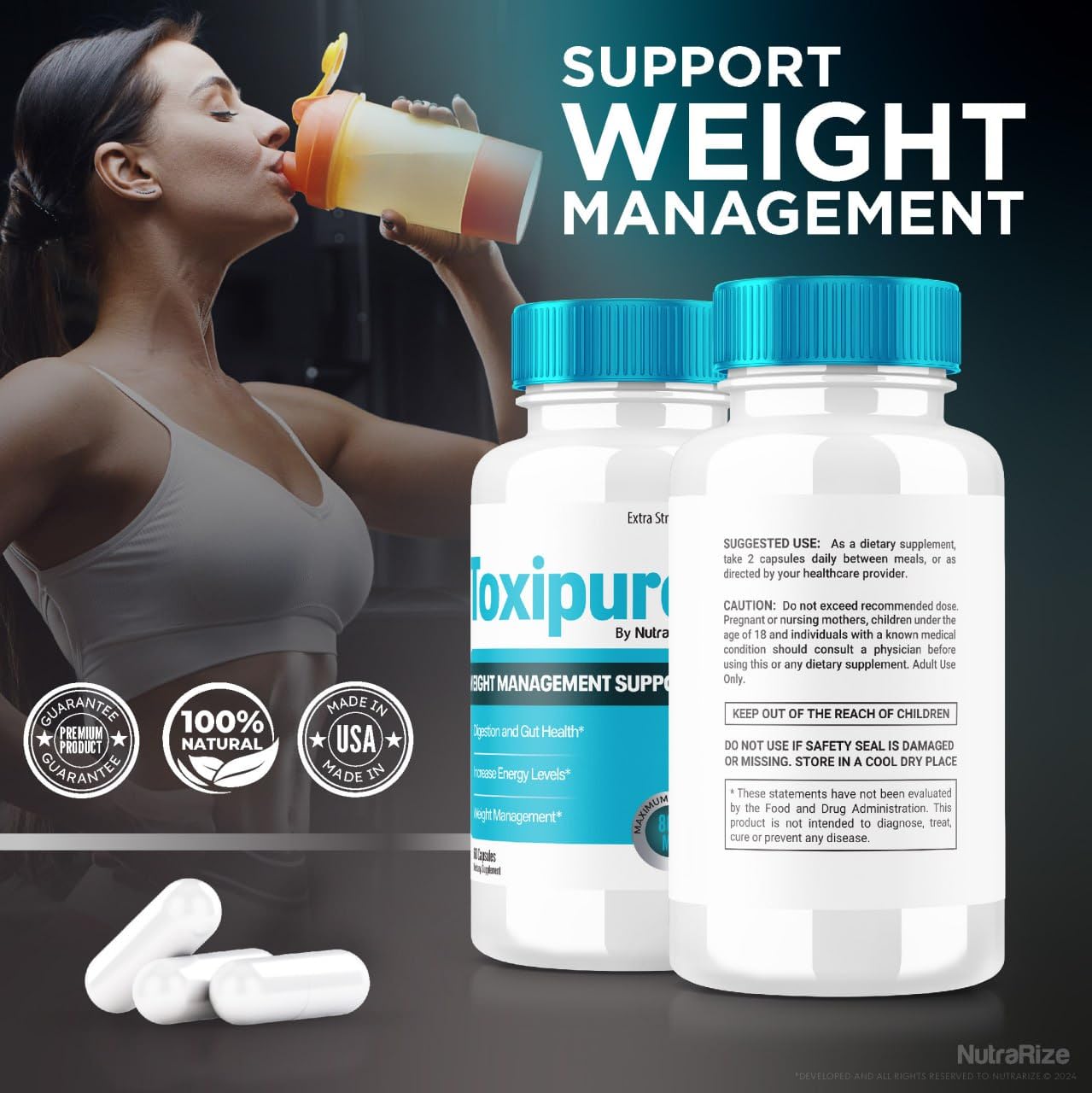 NutraRize Toxipure Weight Loss Pills Capsule 120 Capsules