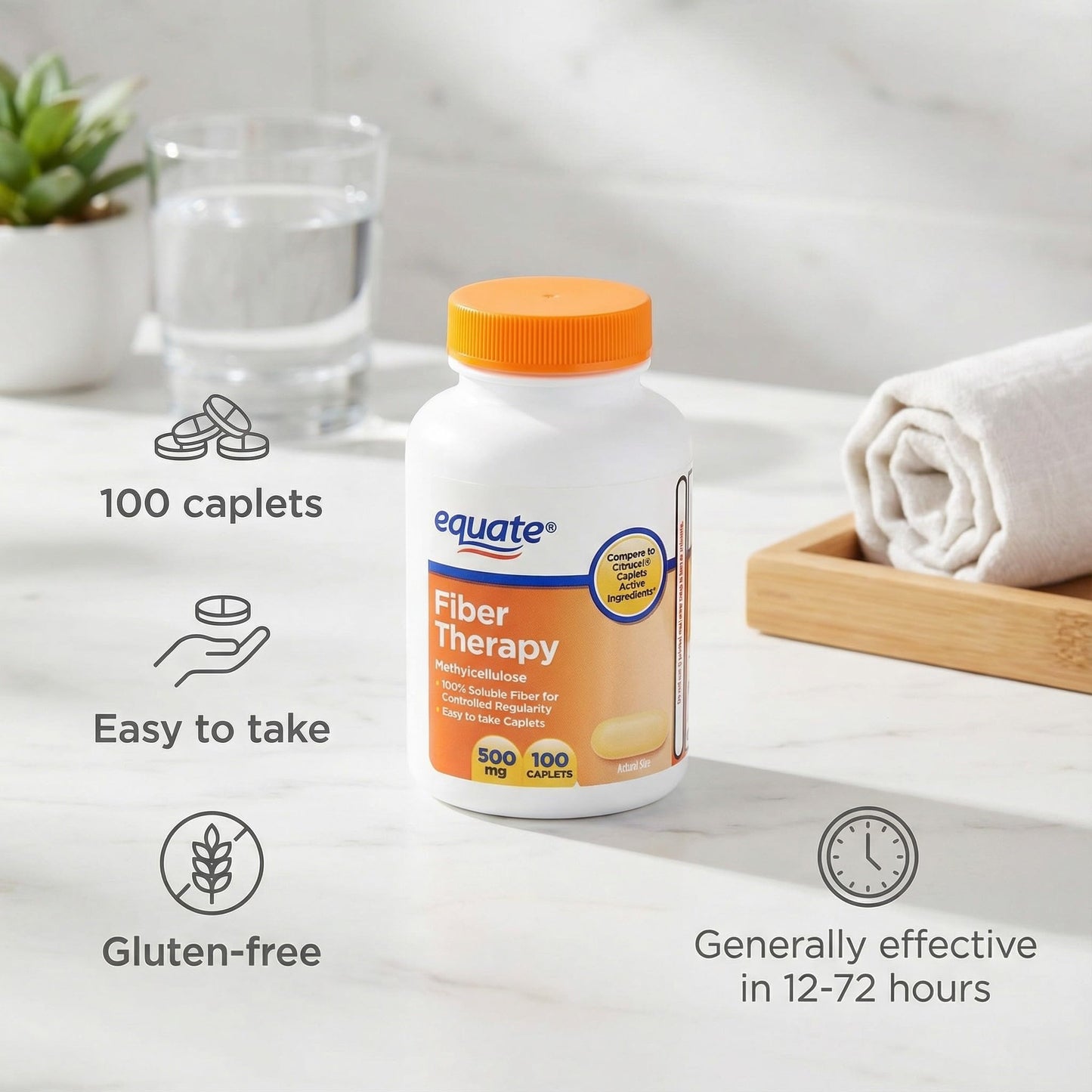 Generic Fiber Supplement Caplets 500 mg, 100 Count