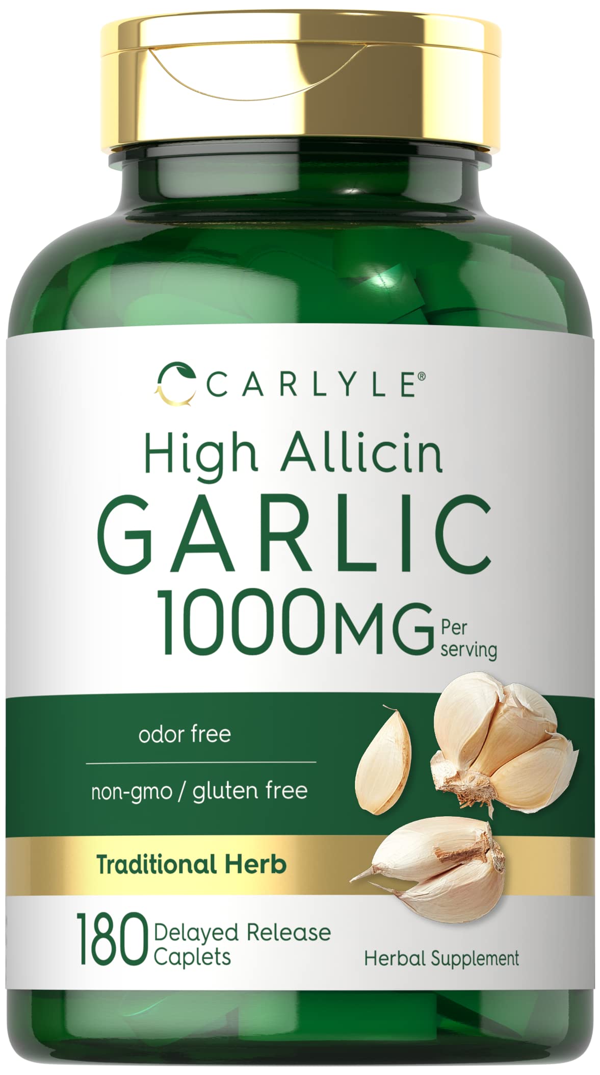 Carlyle Garlic Supplement 1000mg Caplets, 180 Count