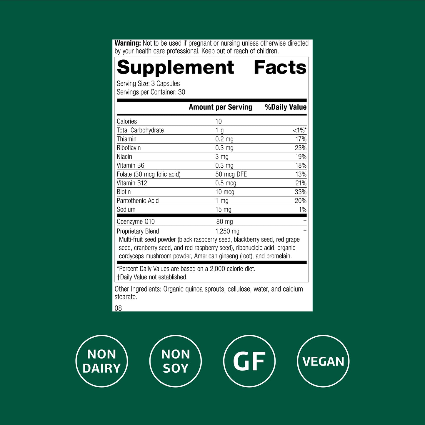 Standard Process Inc. B Vitality with Coq10 Capsules 90 Count