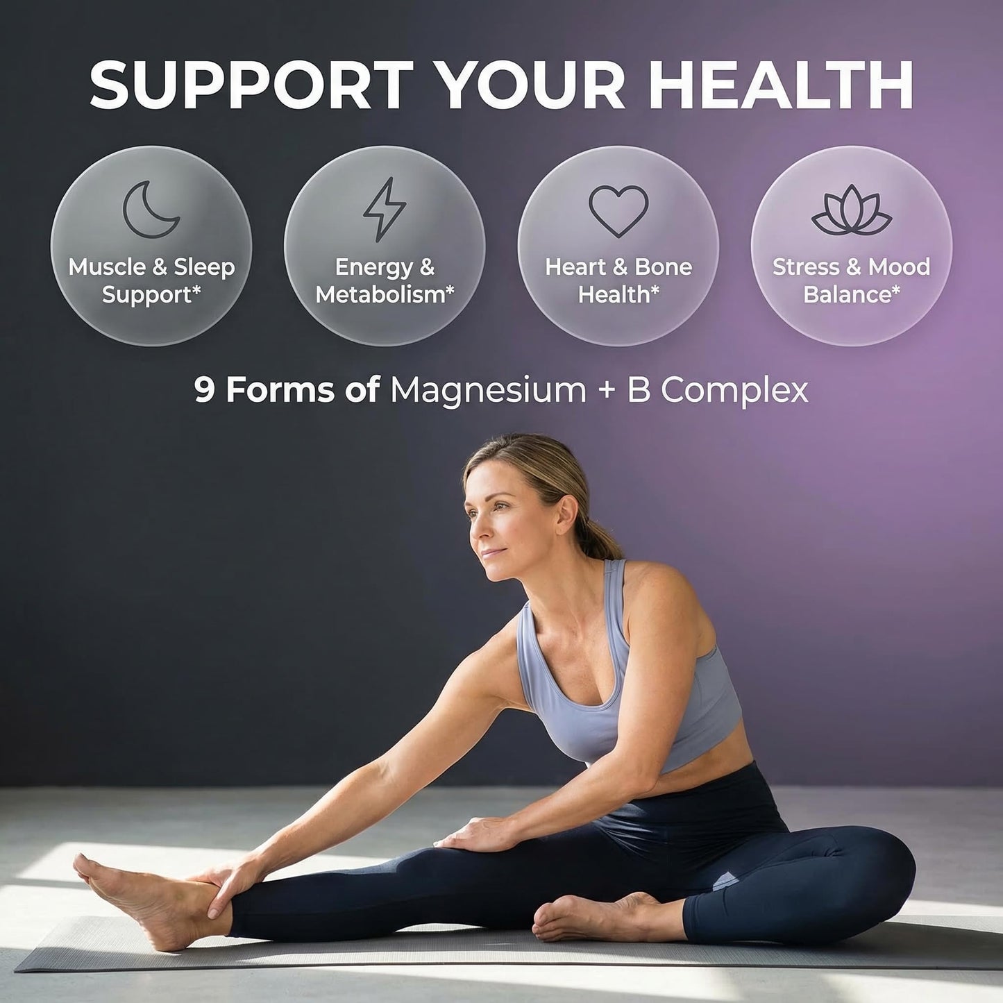 Clean Nutraceuticals Magnesium Complex with Magnesium Glycinate Citrate Malate Oxide Taurate Aspartate Orotate & Mag Chloride, Zinc Copper Manganese & Vitamin C B1 B2 B6 B12 Complex Capsules, 90 Count