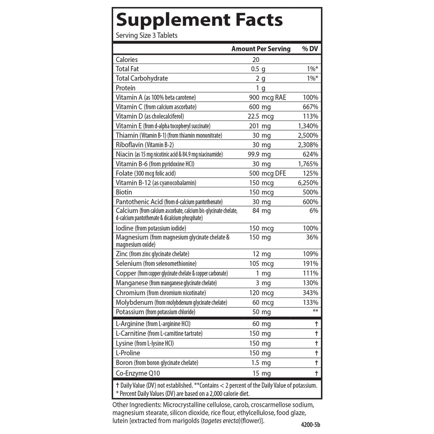 Carlson Cardio Complete Advanced Multivitamin Targeted Multivitamin Tablet 90 Count