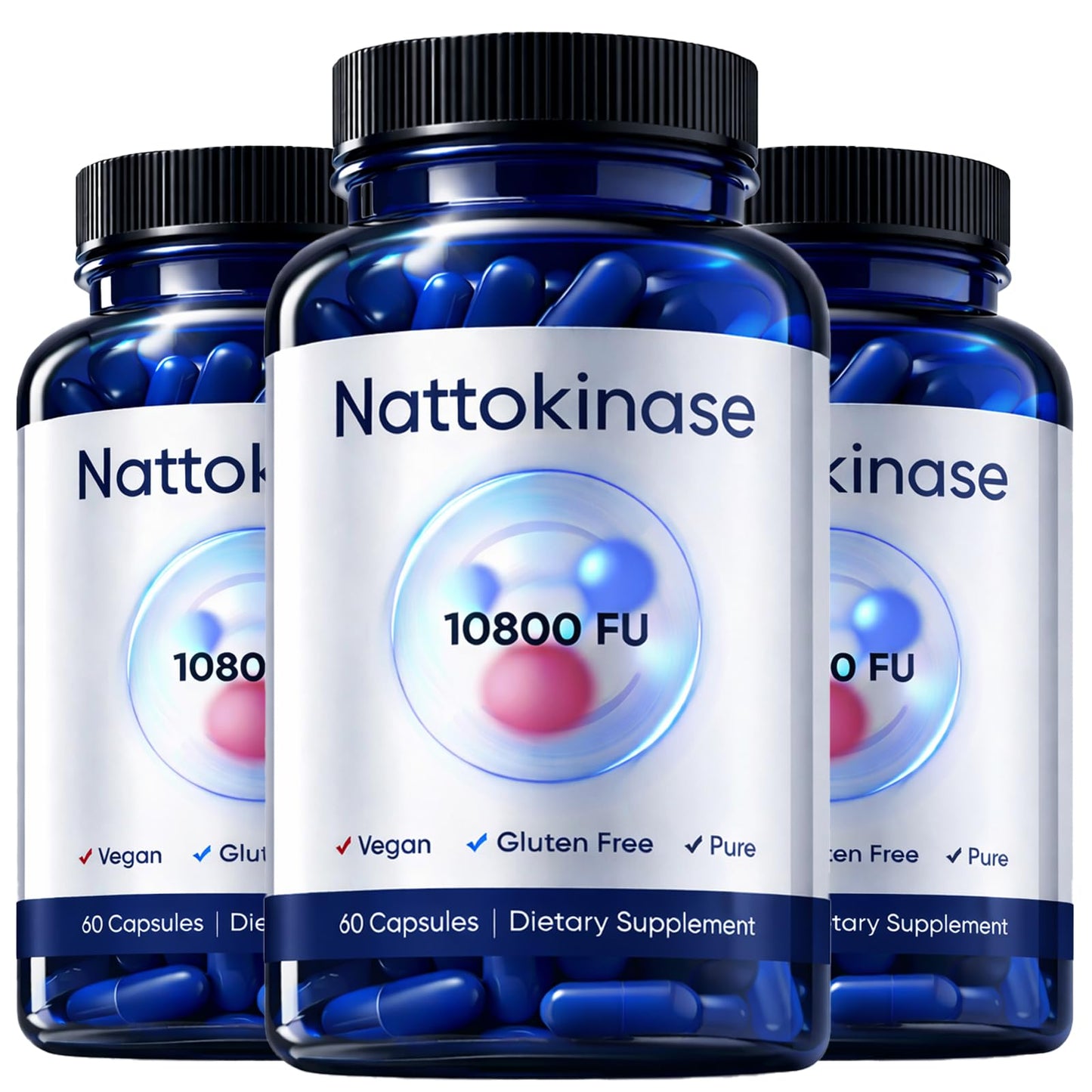 DXWXH Ultimate Nattokinase Capsules, 10800 FU per Serving, 60 Capsules