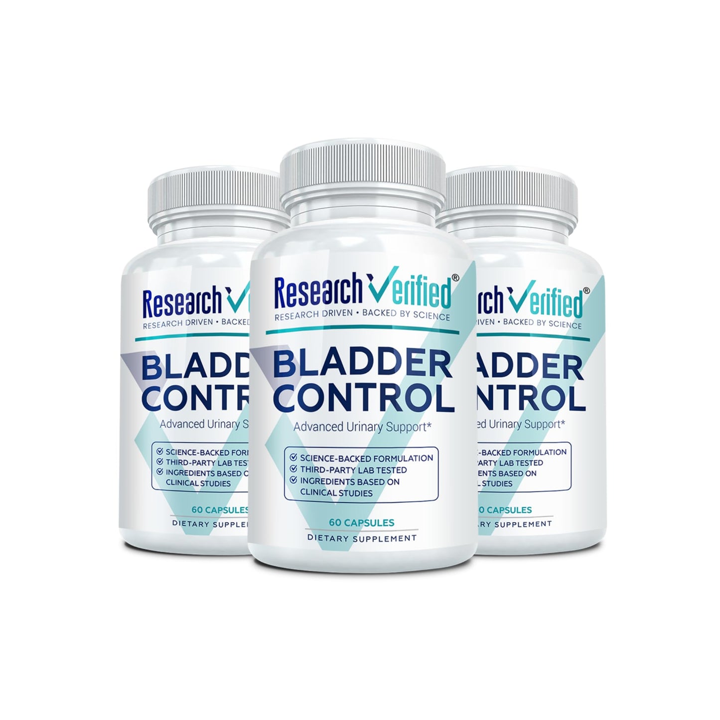 Research Verified Bladder Control - Leakage & Urgency - Pumpkin Seed, Soy Isoflavones, Thiamine Capsules, 180 Count