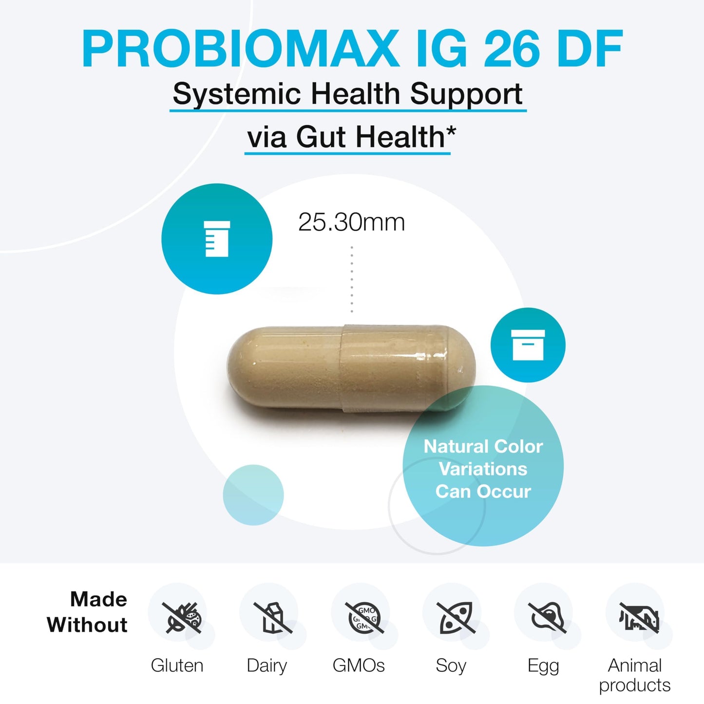 XYMOGEN ProbioMax IG 26 Immunized Egg Powder & Bacillus Coagulans Digestive Health Support Vegetarian, Gluten-Free & Non-GMO, 120 Capsules