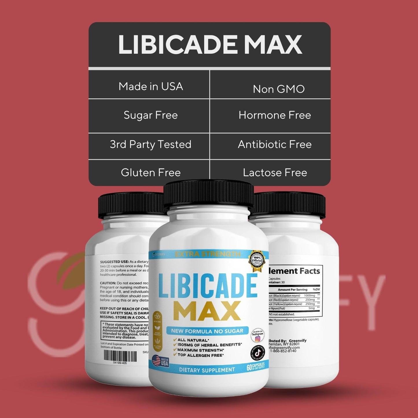 GREENVIFY Libicade Max Maca Root Supplement Capsule 60