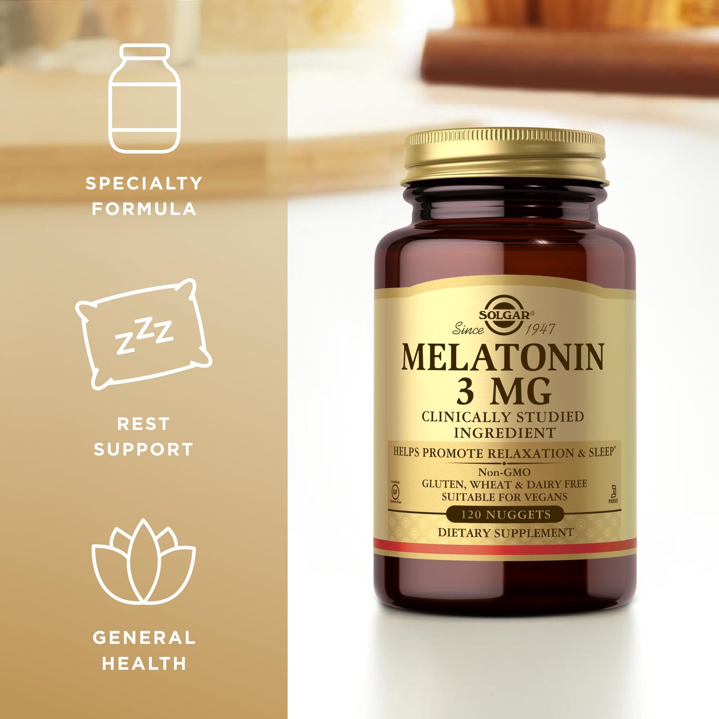 Solgar Melatonin 3mg Nuggets Tablet 120 Tablets