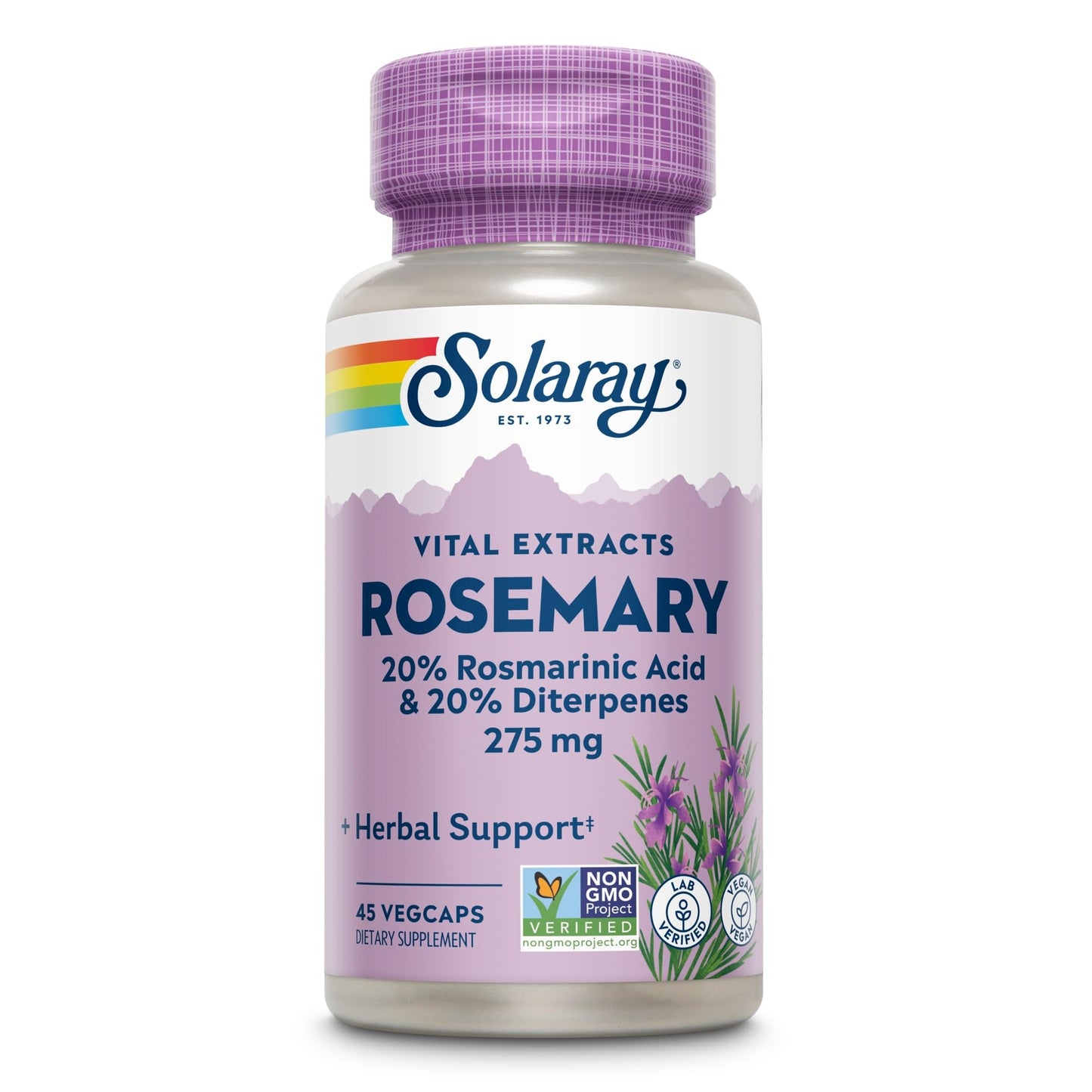 SOLARAY Rosemary Leaf Extract Guaranteed Potency Capsule, 45 Count