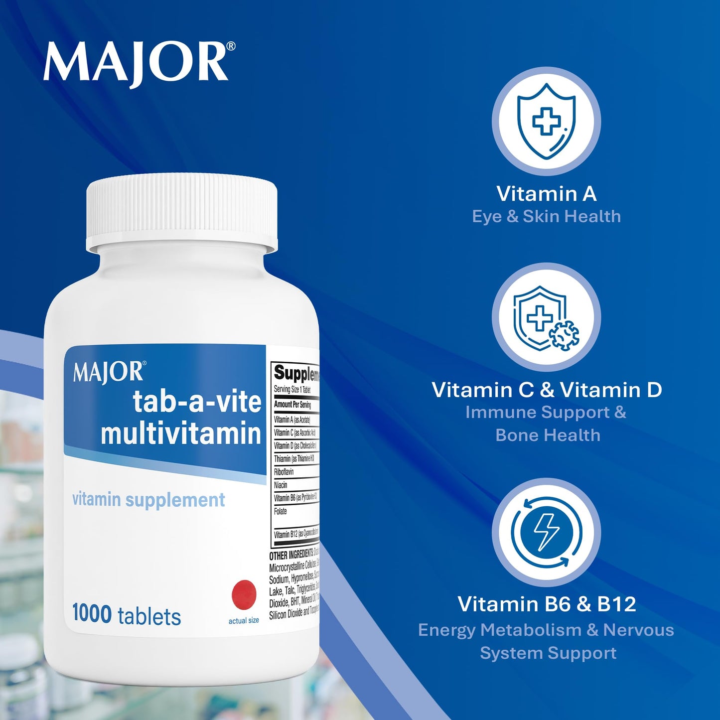 MAJOR Tab-A-Vite Multivitamin Tablets 1000 Count