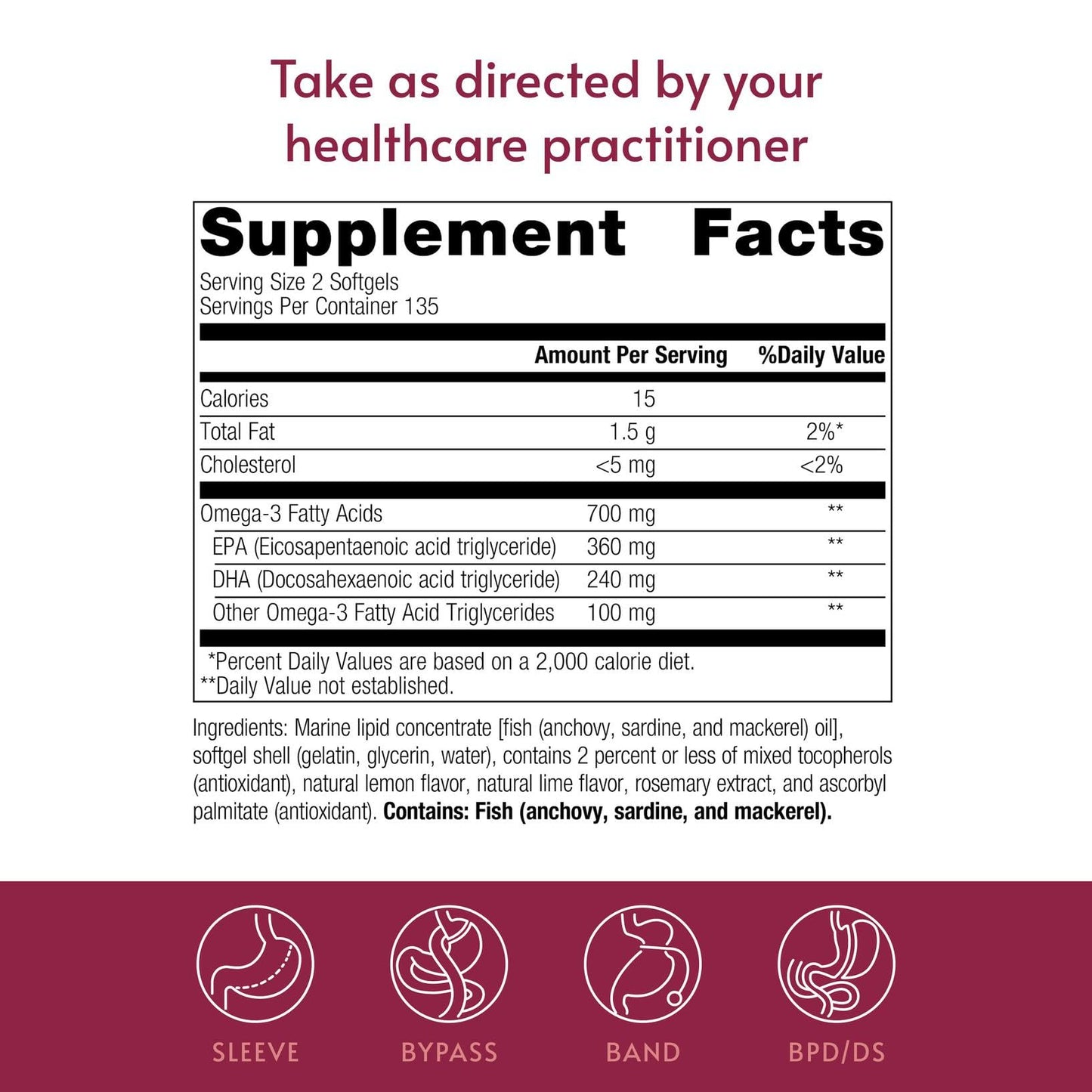 Bariatric Advantage Omega-3 300 Softgels Lemon Lime, 270 Count