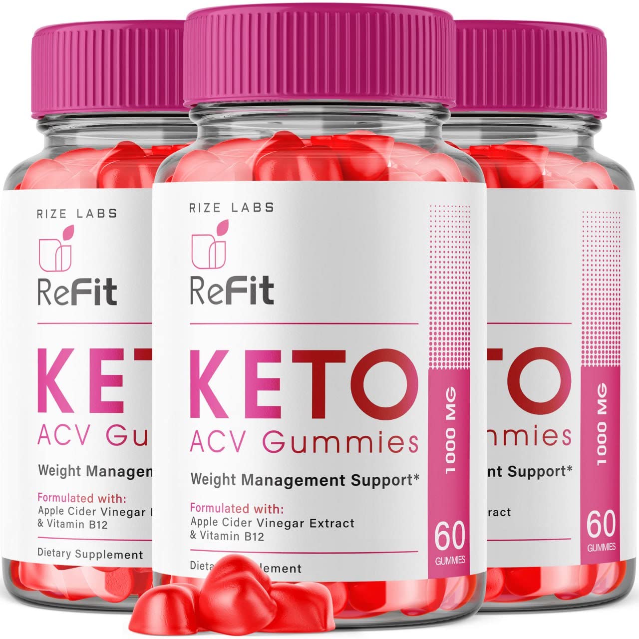 rize labs Refit Keto ACV Gummies, 180 Gummies