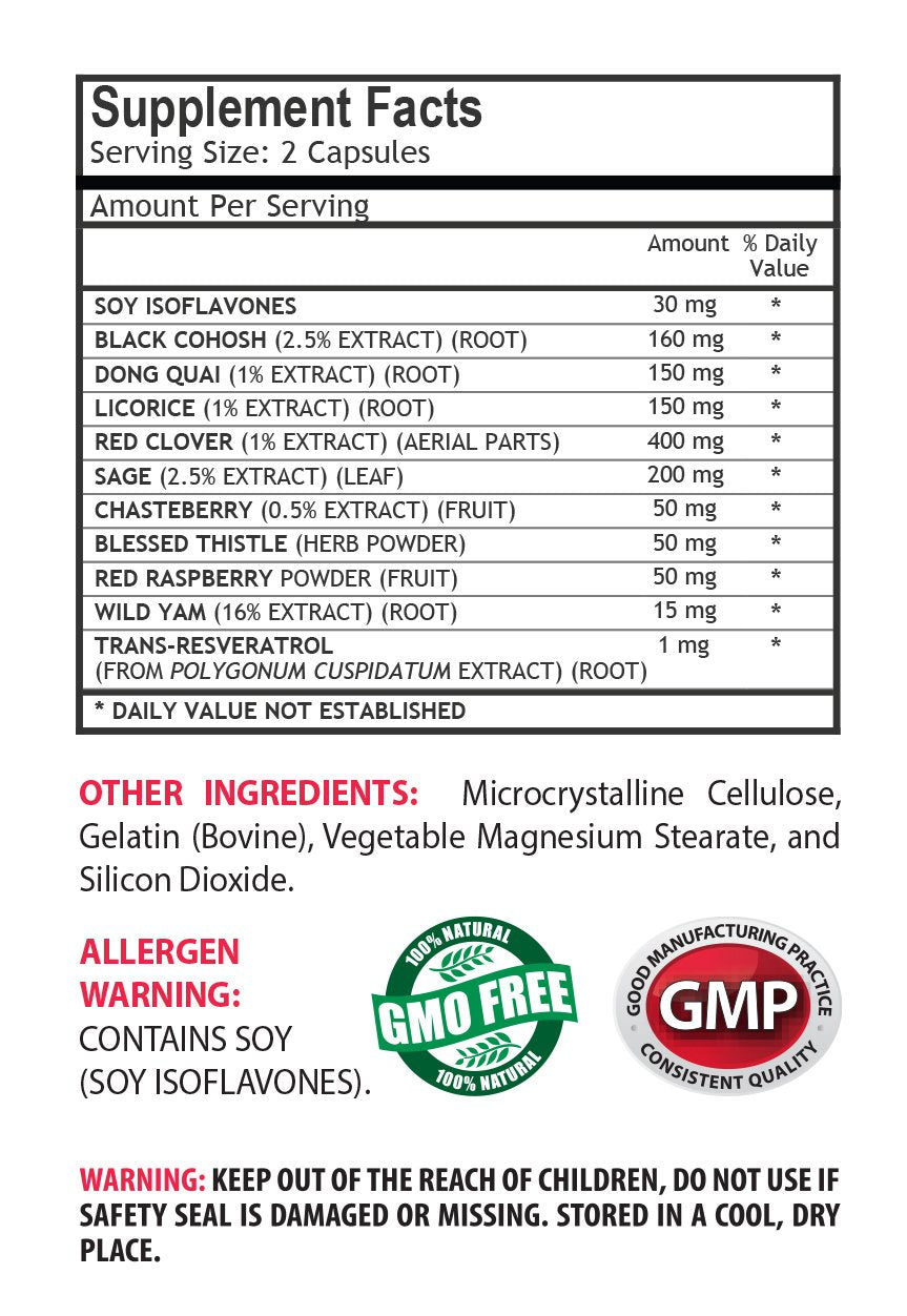 VIP Supplements Mood Swings Women's Support Complex Natural Capsules, 60 Count