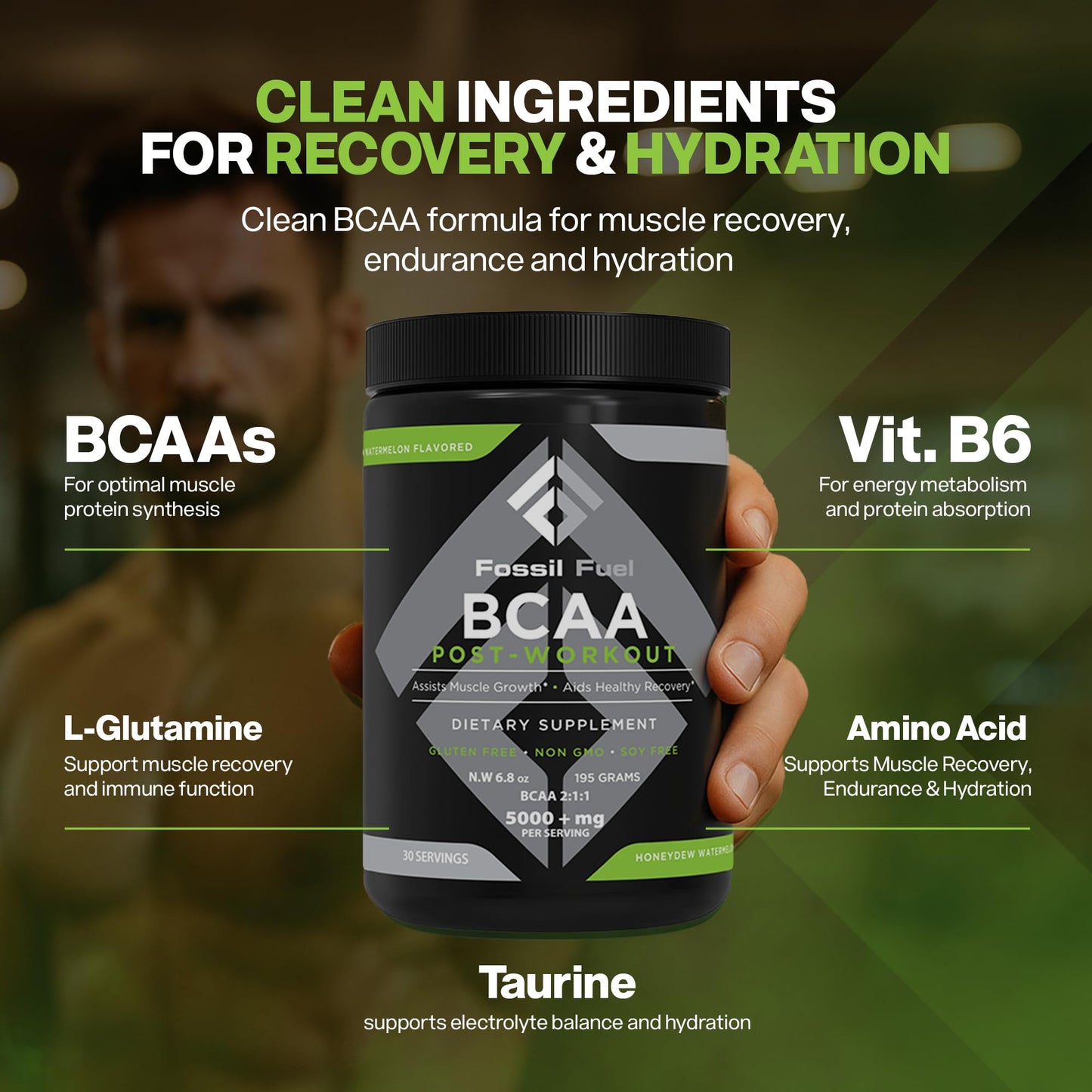 Fossil Fuel Sugar-Free BCAA Powder 6.8