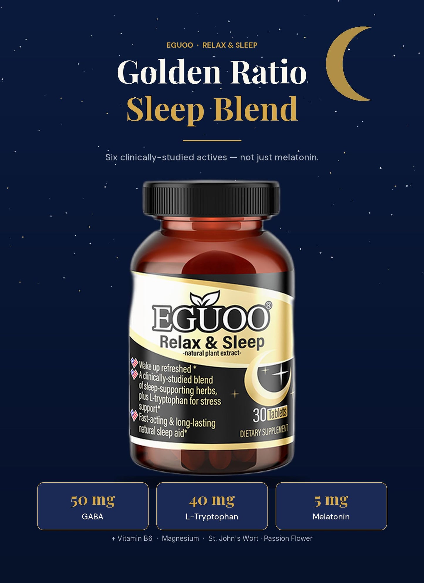 EGUOO Relax & Sleep Supplement Tablet 30 Tablets