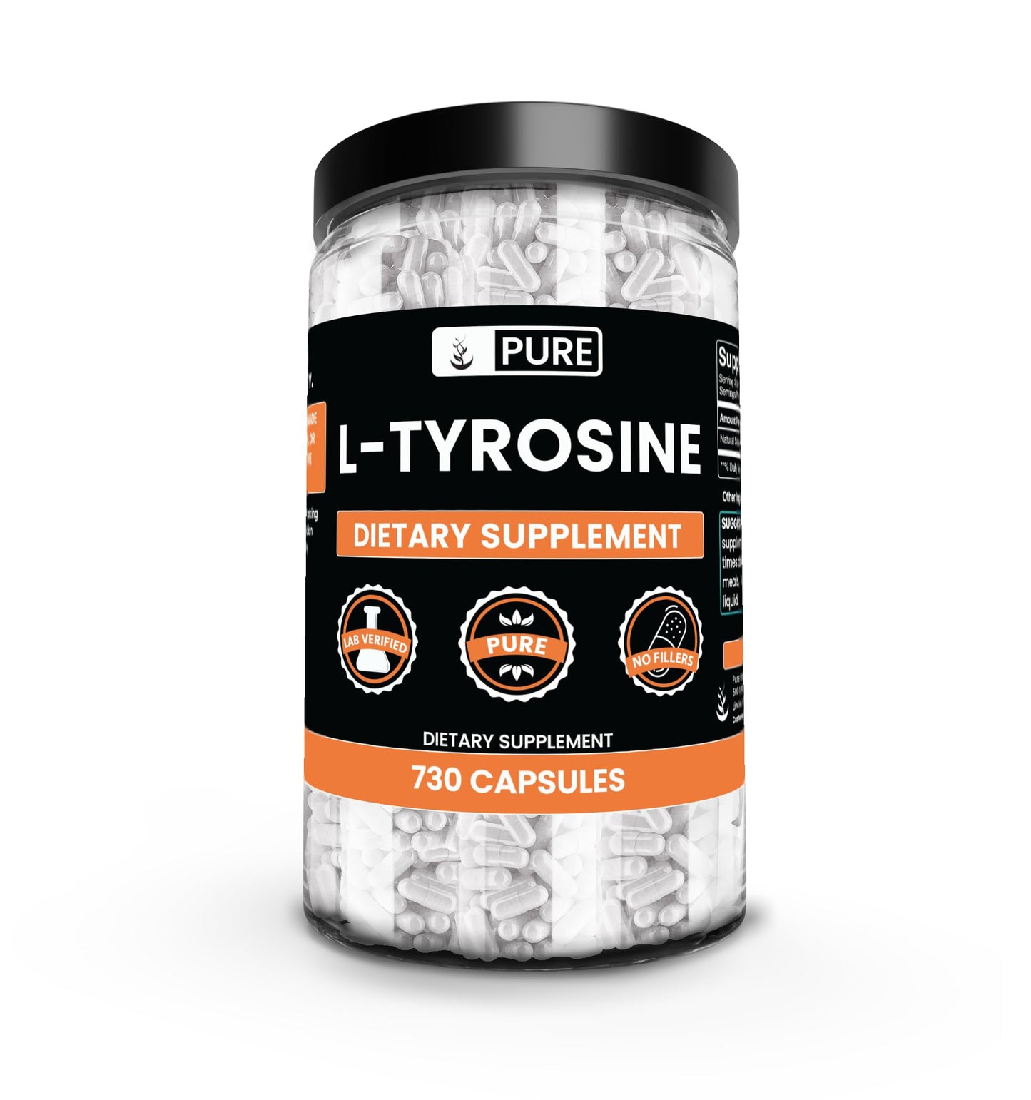 PURE ORIGINAL INGREDIENTS L-Tyrosine 730 Capsules