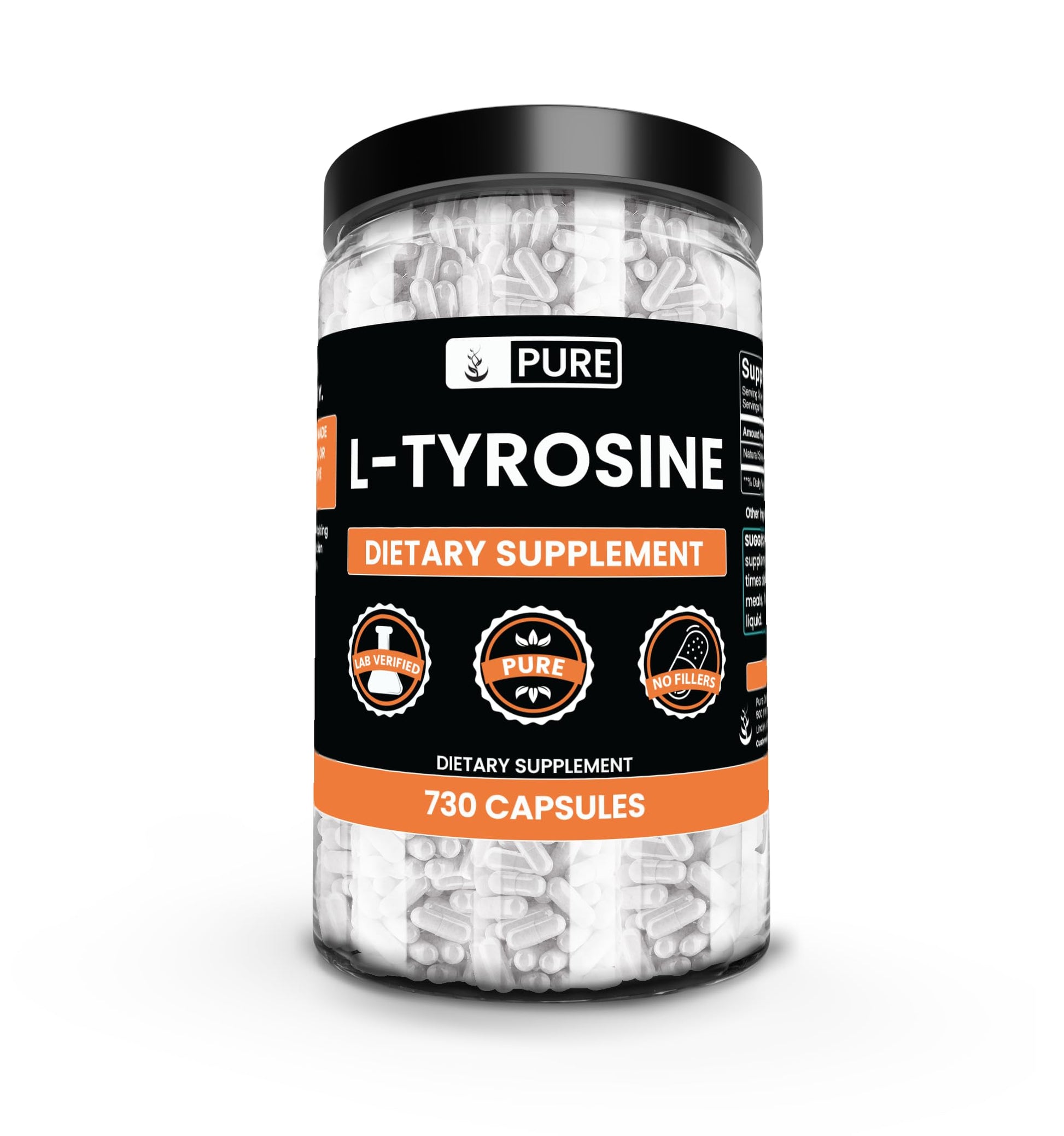 PURE ORIGINAL INGREDIENTS L-Tyrosine 730 Capsules