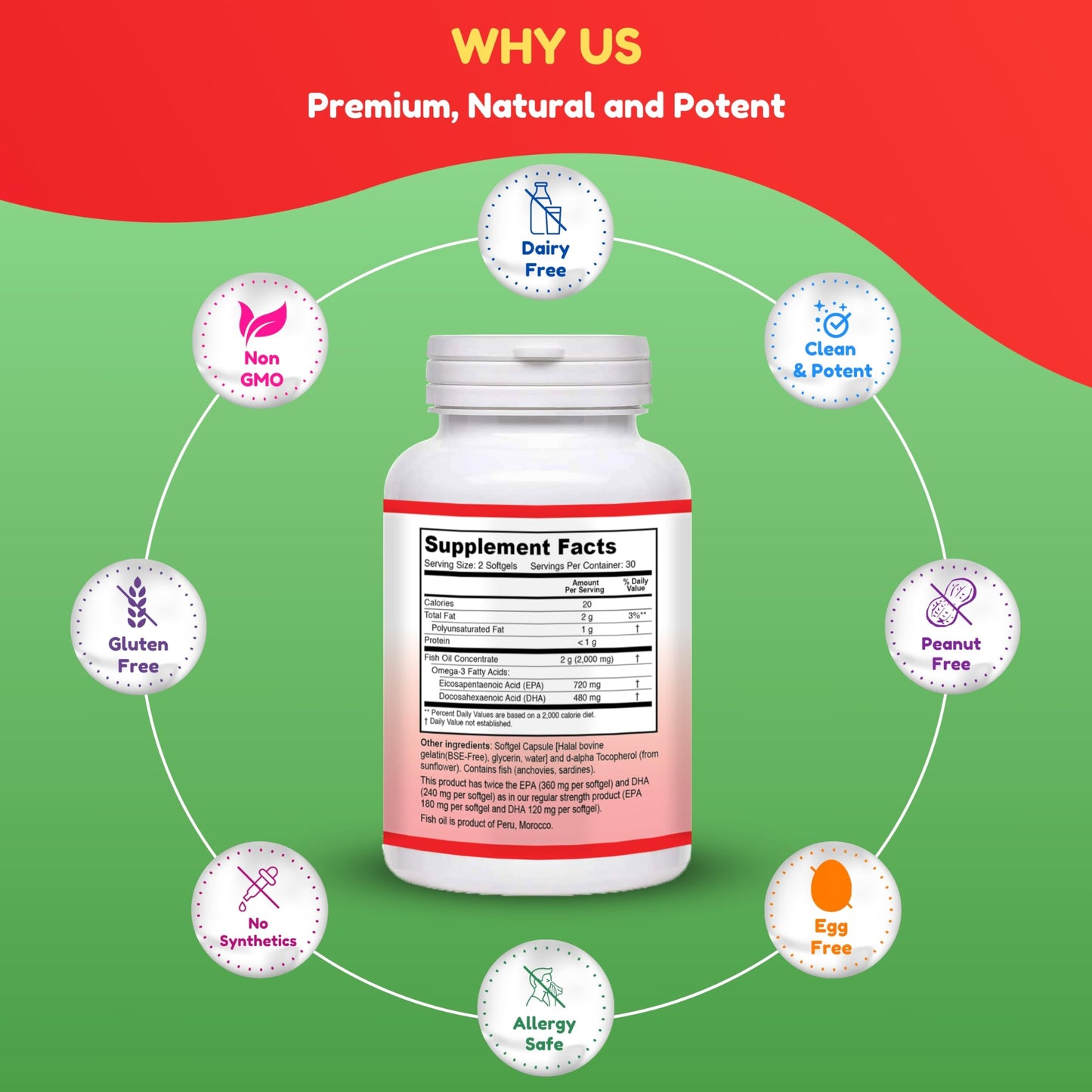 SHIFAA NUTRITION Halal Fish Oil Softgels 60