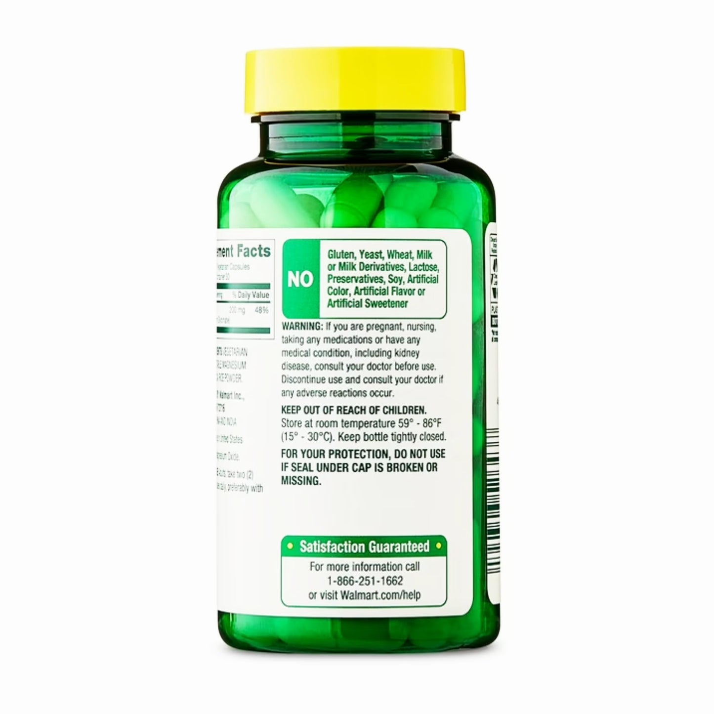 Premium Choice Co Magnesium Glycinate 200 mg Capsules, 60 Count