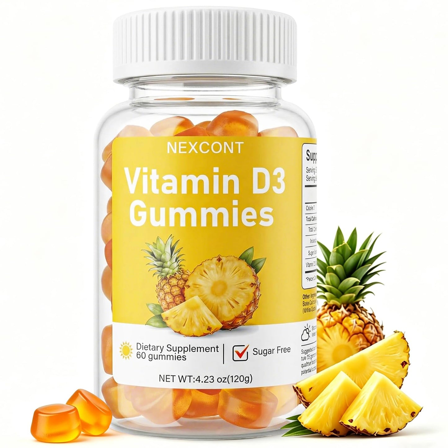 Oopeatol Vitamin D3 Gummies 400 IU (10 mcg) Bone and Immune Support, Gummy, 60 Count