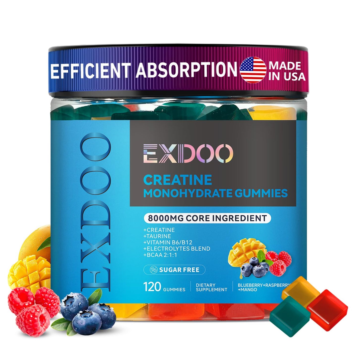 Exdoo Creatine Monohydrate Gummies 120 Count