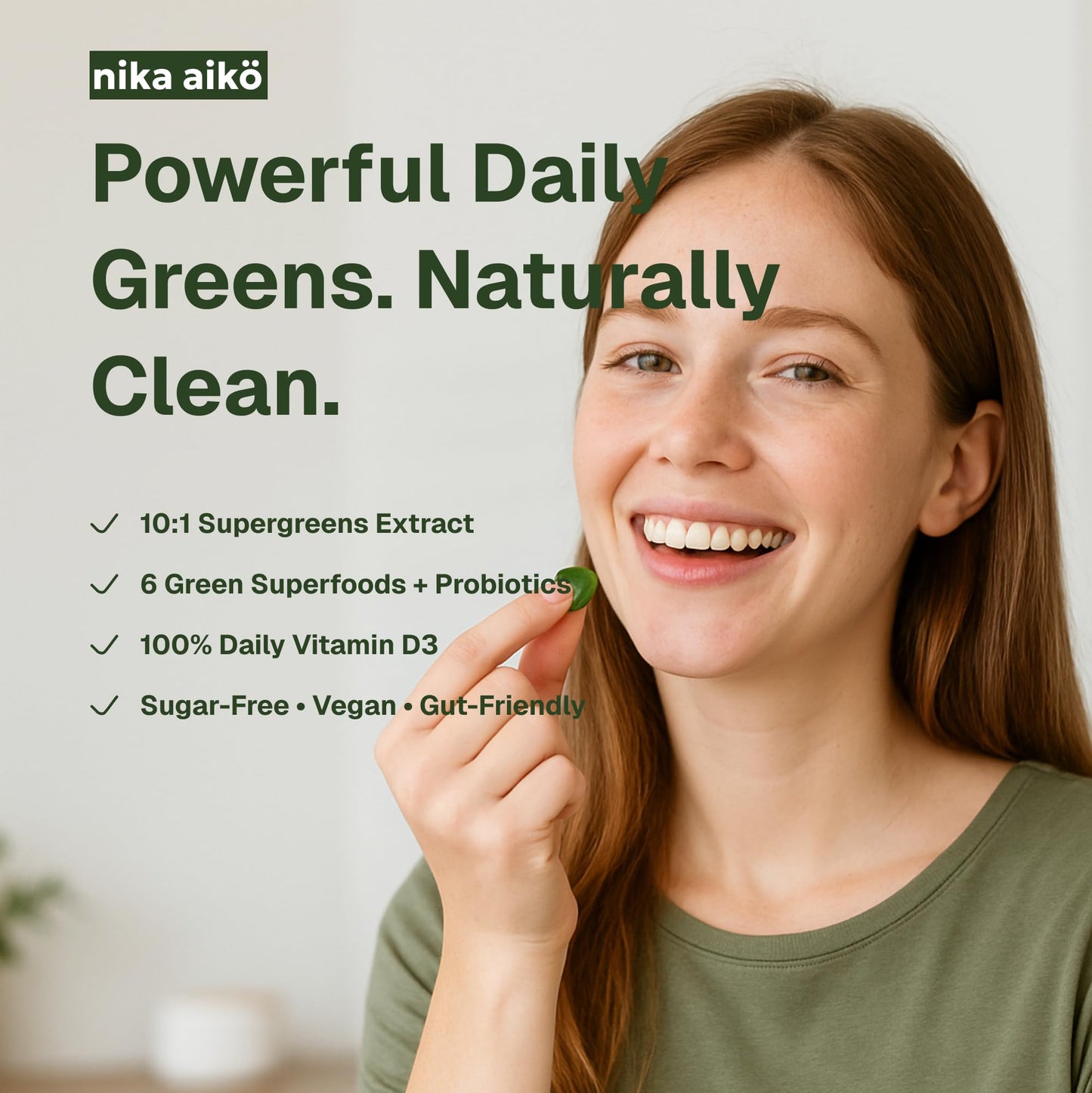 Nika Aiko Greens Superfood Gummy 60 Count