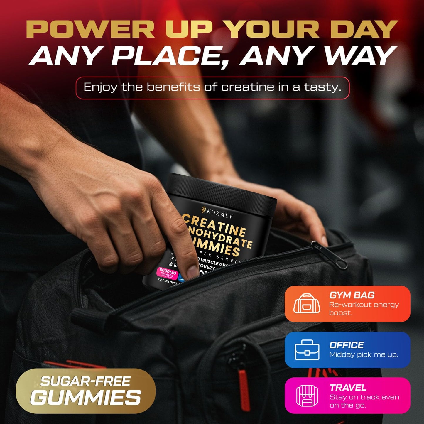 ZyterX Creatine Monohydrate Gummies, 120 Count