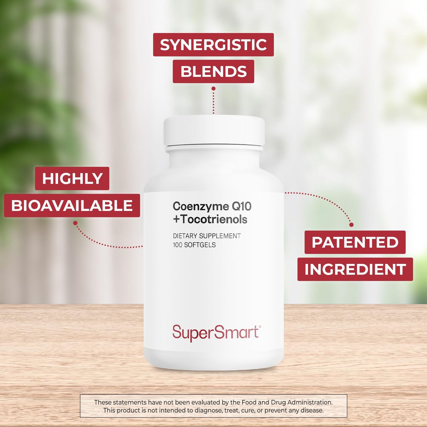 Supersmart Coenzyme Q10 + Tocotrienols 300mg per Day Softgels, 100 Count
