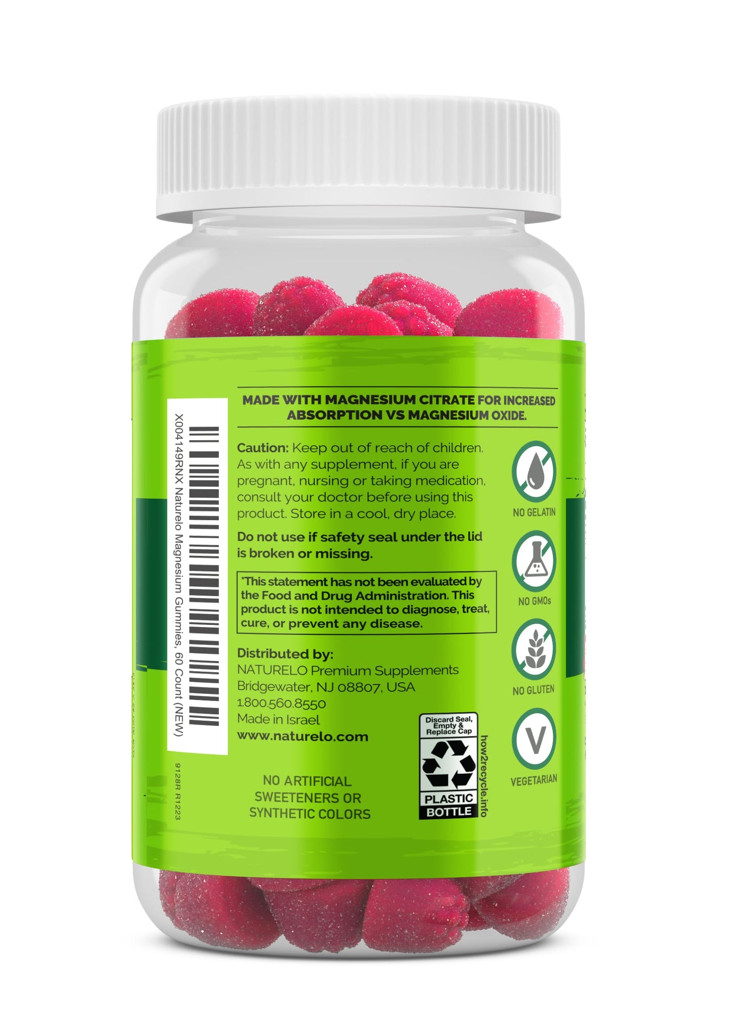 NATURELO Magnesium Citrate Gummies 120 Gummies