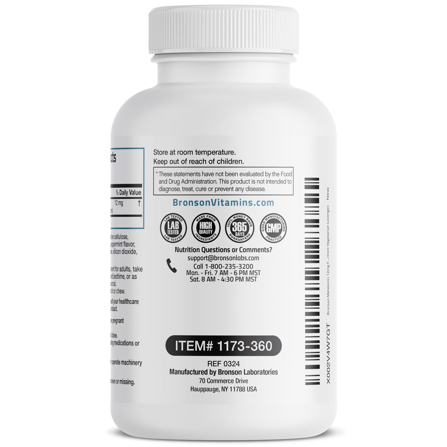 Bronson Melatonin 12 mg Fast Dissolve Sleep Support, 360 Tablets