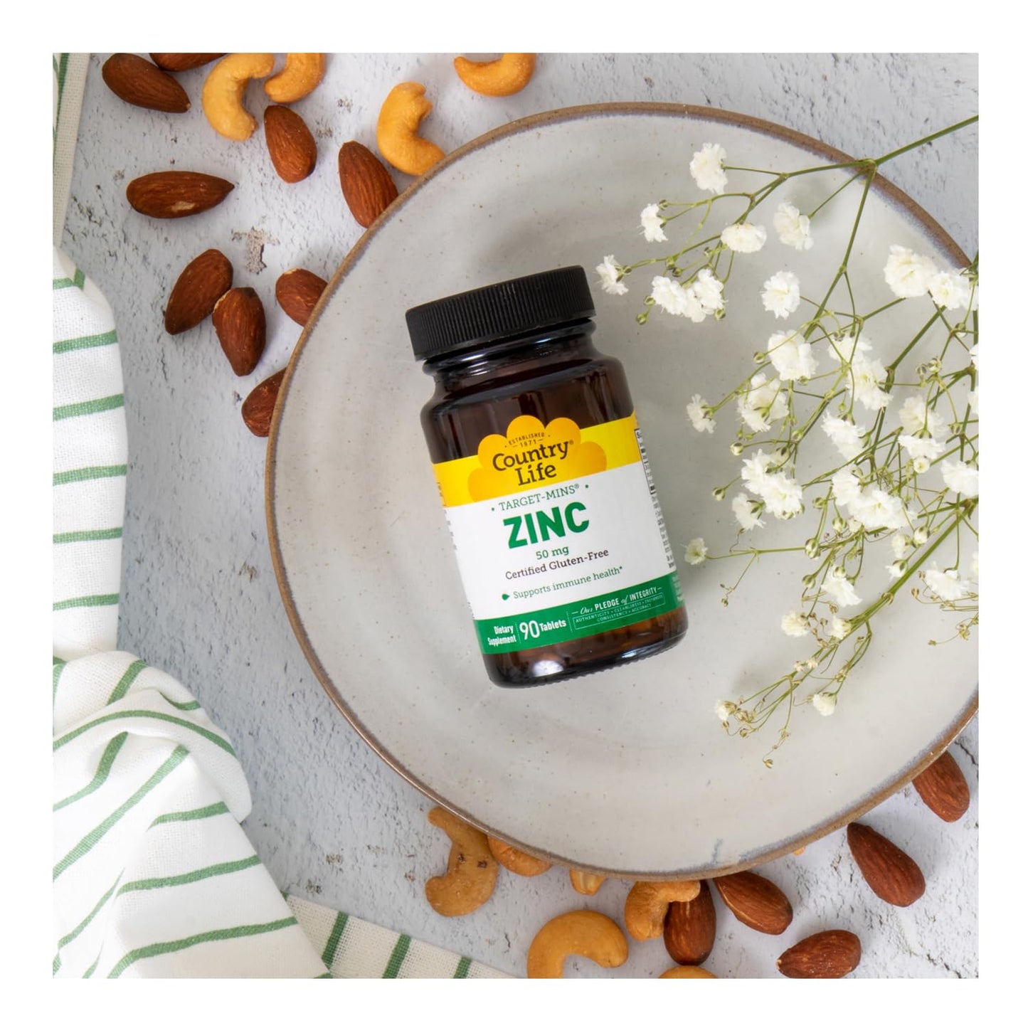 Country Life Target-Mins Zinc 50 mg Tablets 90 Count