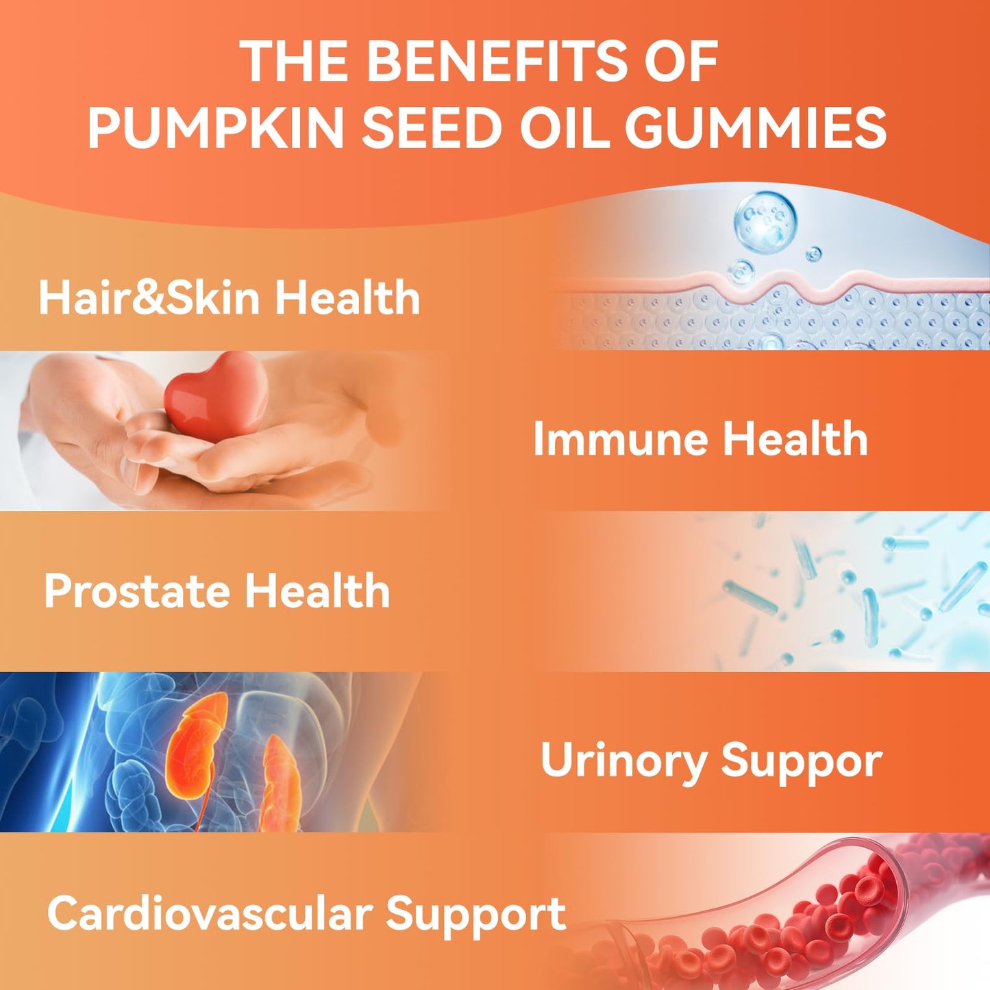 Babivek Sugar Free Pumpkin Seed Oil Gummies with Saw Palmetto, 120 Count