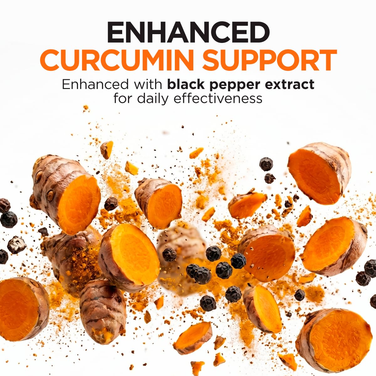 Gya Labs Turmeric Curcumin Capsules with Black Pepper, 100 Count