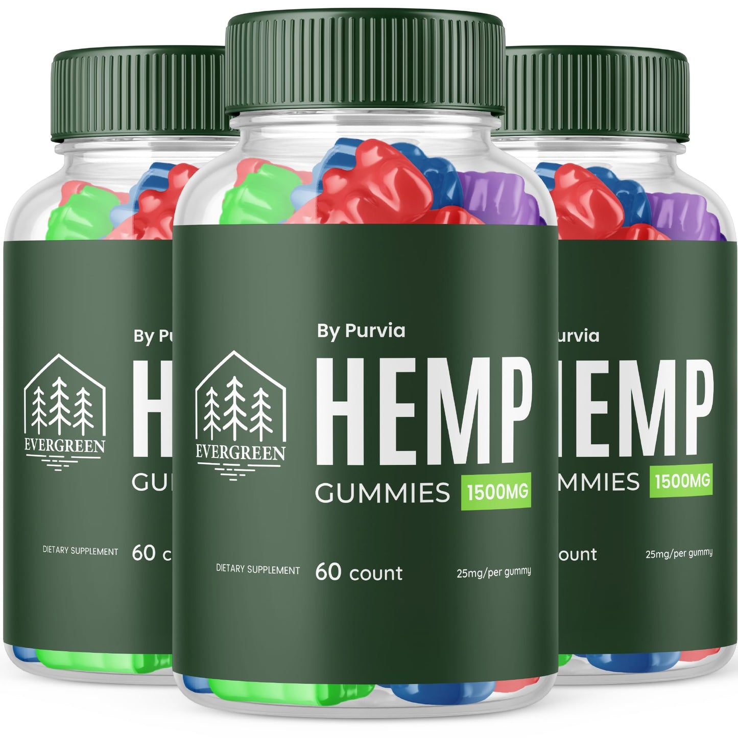 Purvia Evergreen Gummies, 180 Gummies