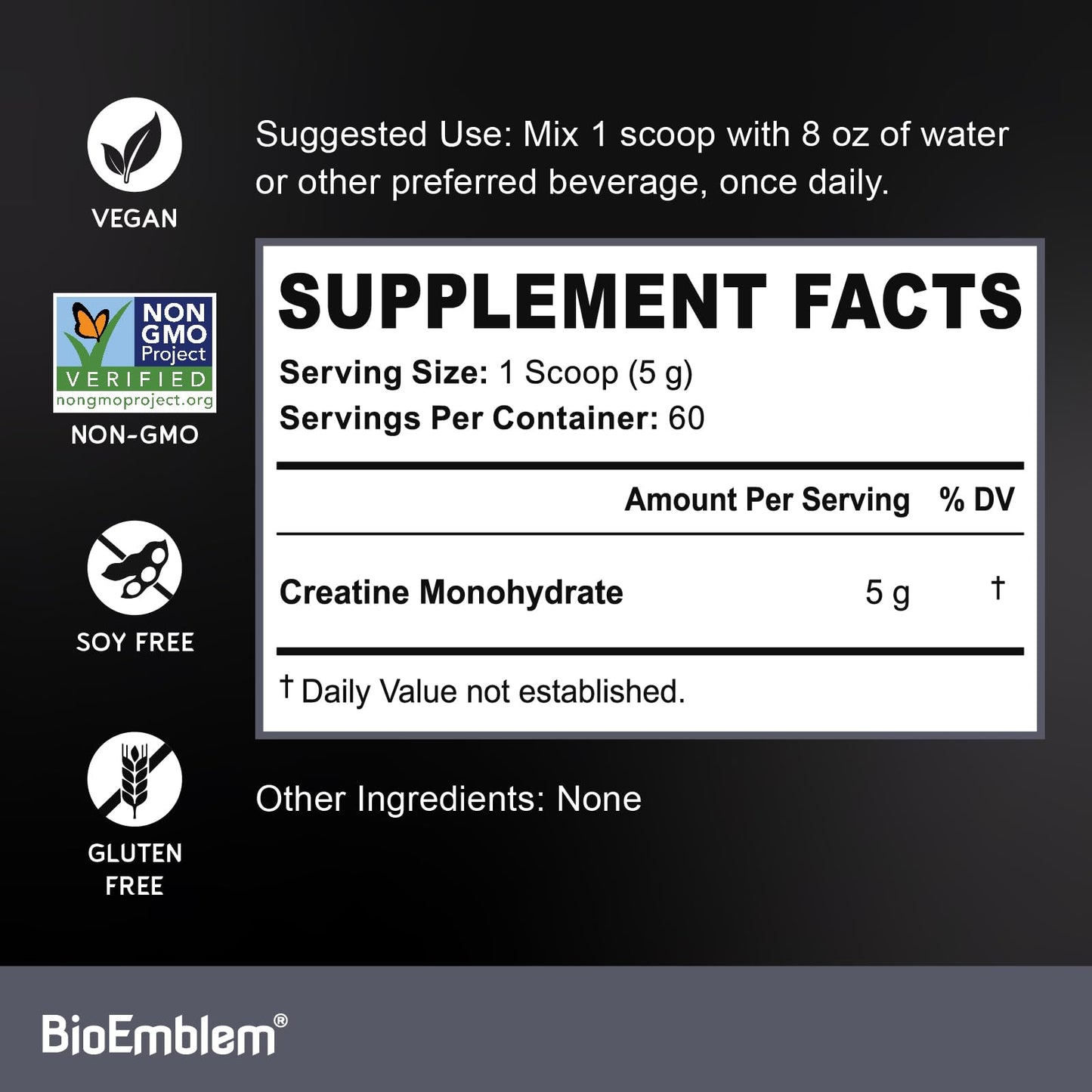 BioEmblem Creatine Monohydrate Powder 10.6