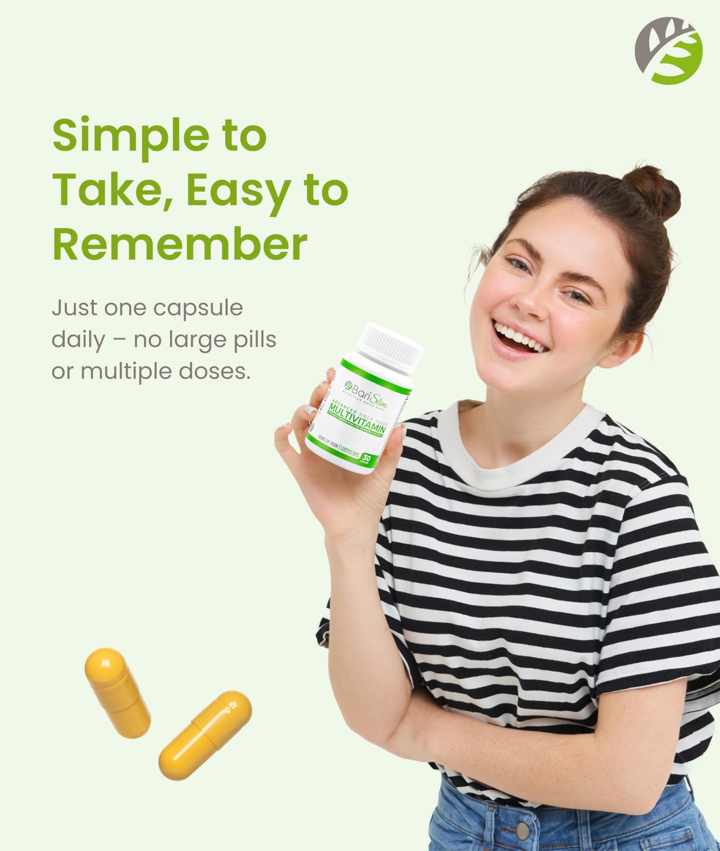 BariSlim Advanced Once Daily Bariatric Multivitamin Capsule, 30 Count