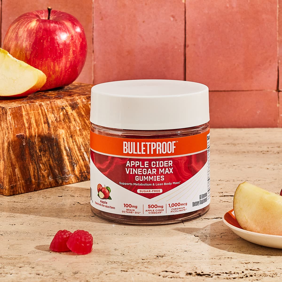 Bulletproof Apple Cider Vinegar Max Sugar-Free Gummies, 60 Count
