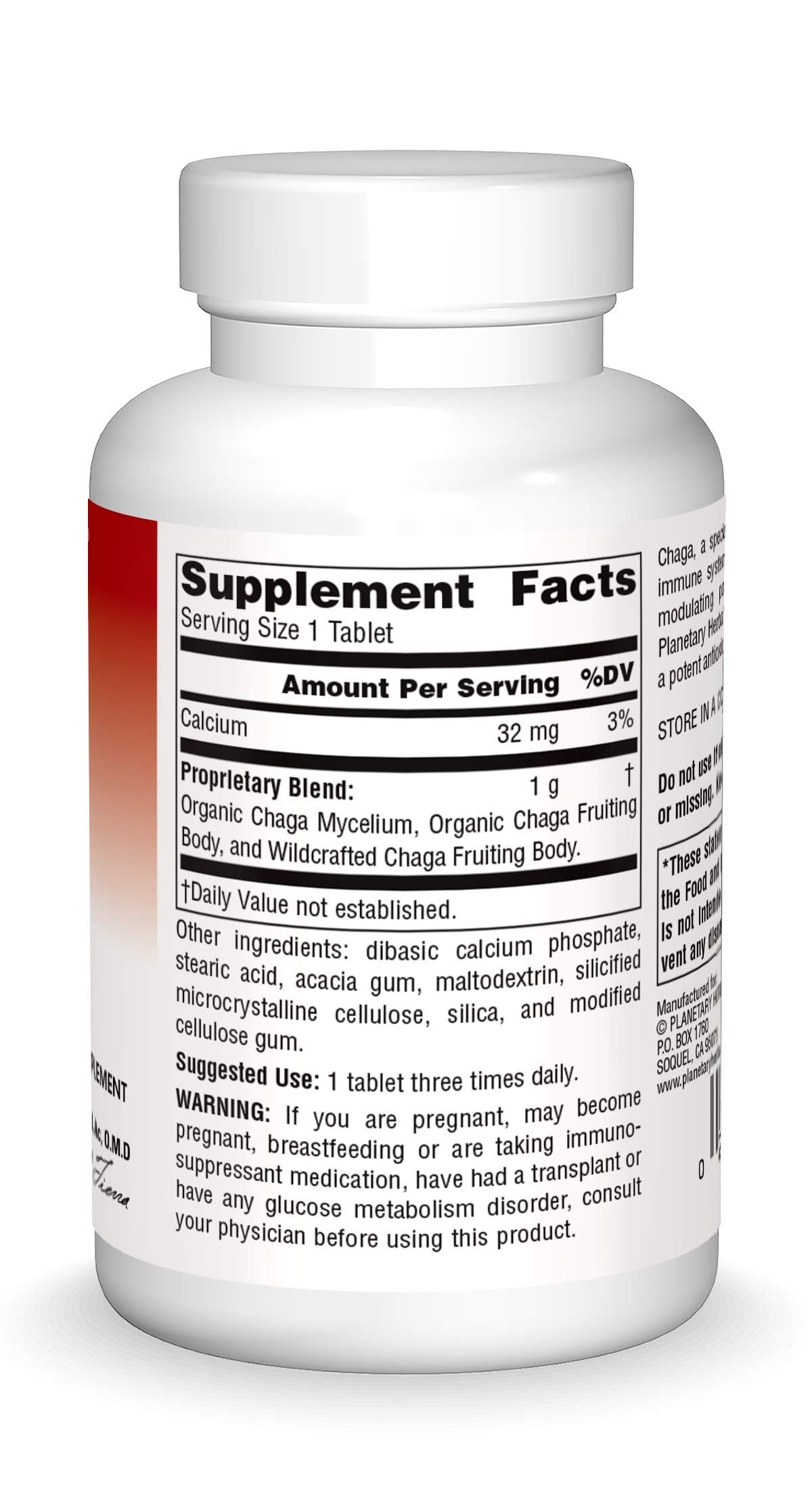 Planetary Herbals Chaga Full Spectrum, Enhance Cellular Immunity, 120 Tablets