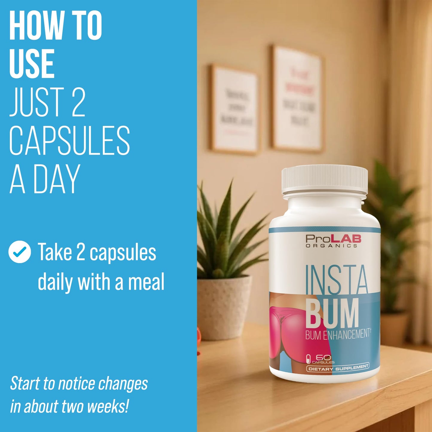 ProLab Organics InstaBum Bum Enhancement Pills Capsule 60 Capsules