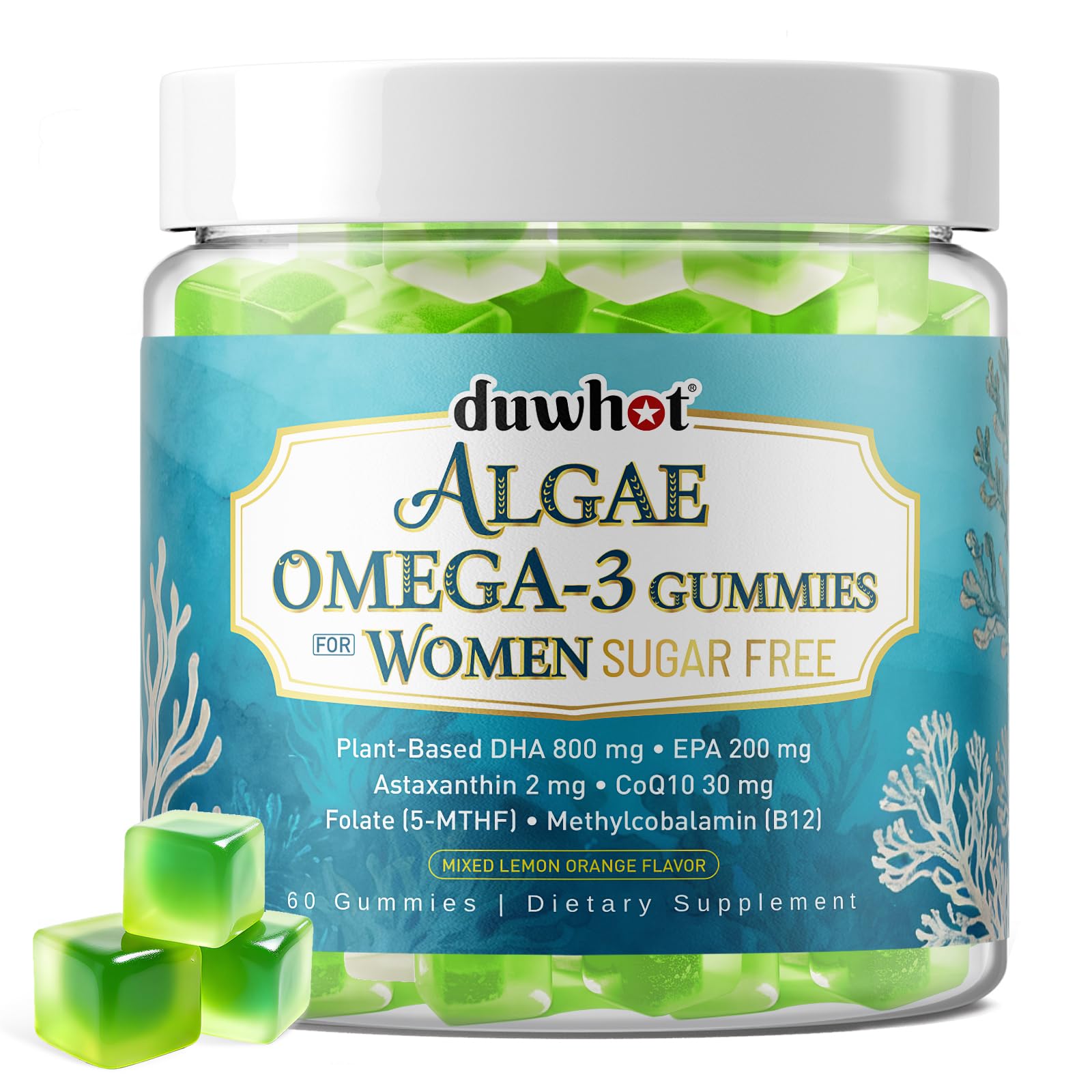 duwhot Vegan Omega-3 Gummies 60 Count