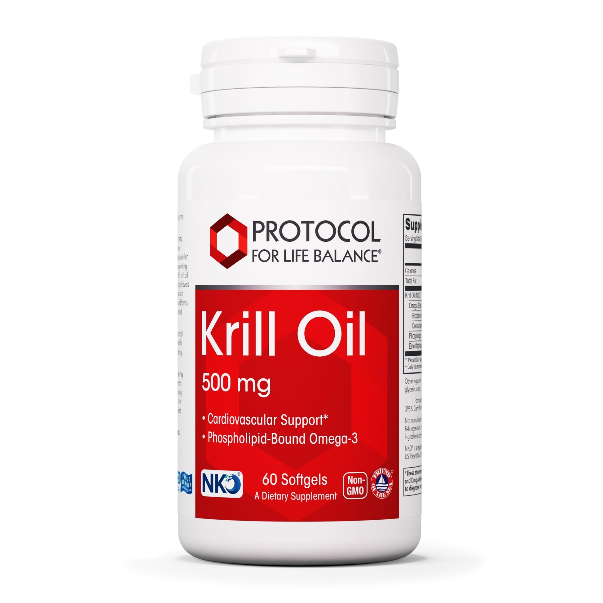 PROTOCOL FOR LIFE BALANCE Krill Oil 500mg, DHA & EPA Softgels 60