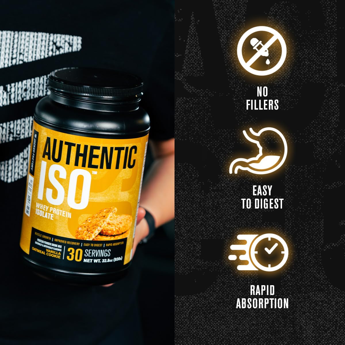 Jacked Factory ISO Whey Protein Isolate Powder, 30 Servings