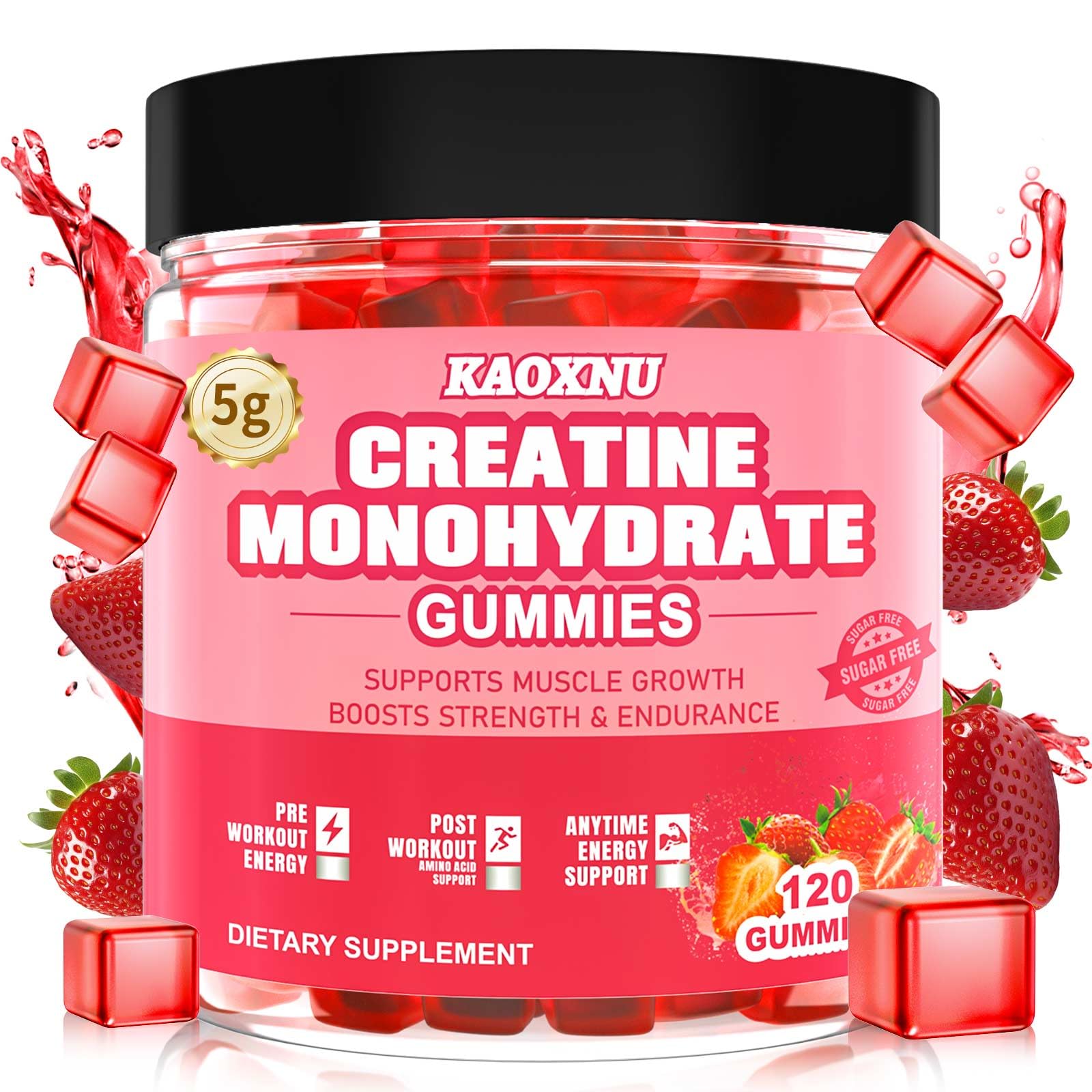 KAOXNU Creatine Monohydrate Gummies, 120 CT